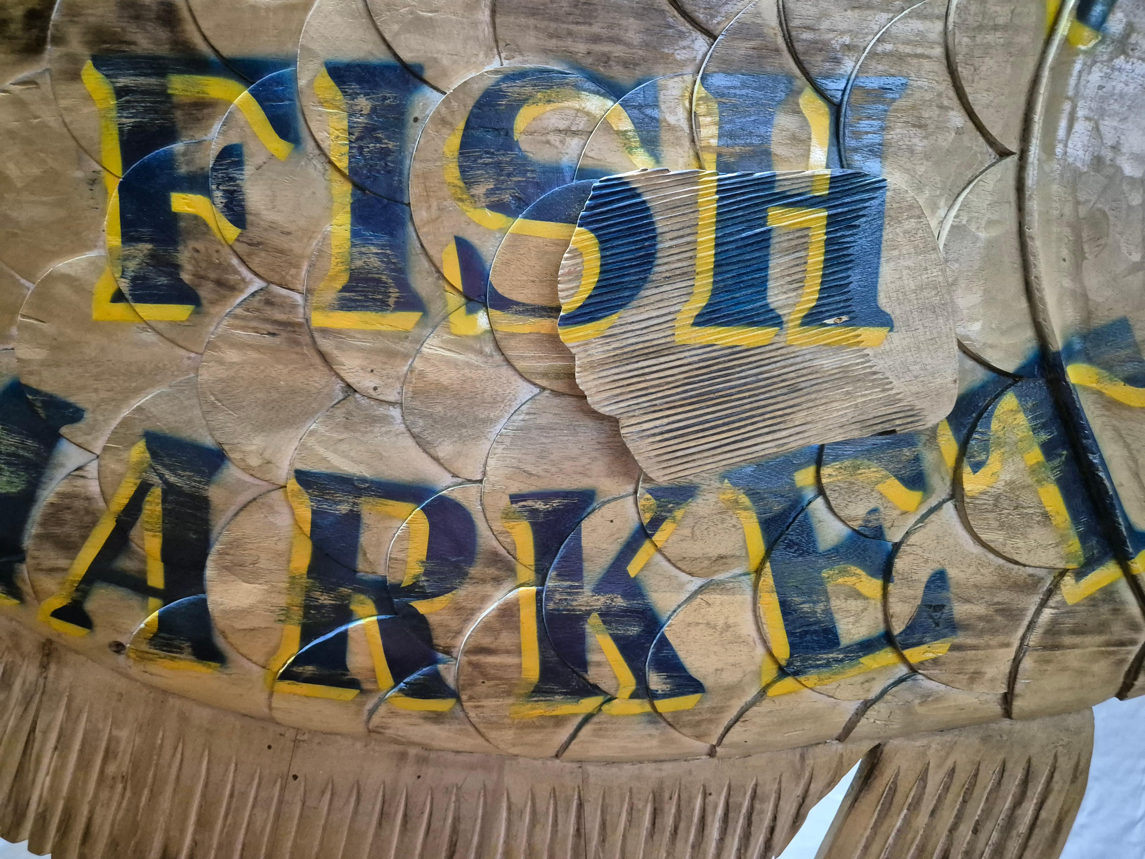 Boston Fish Market Trade Sign For Sale 1