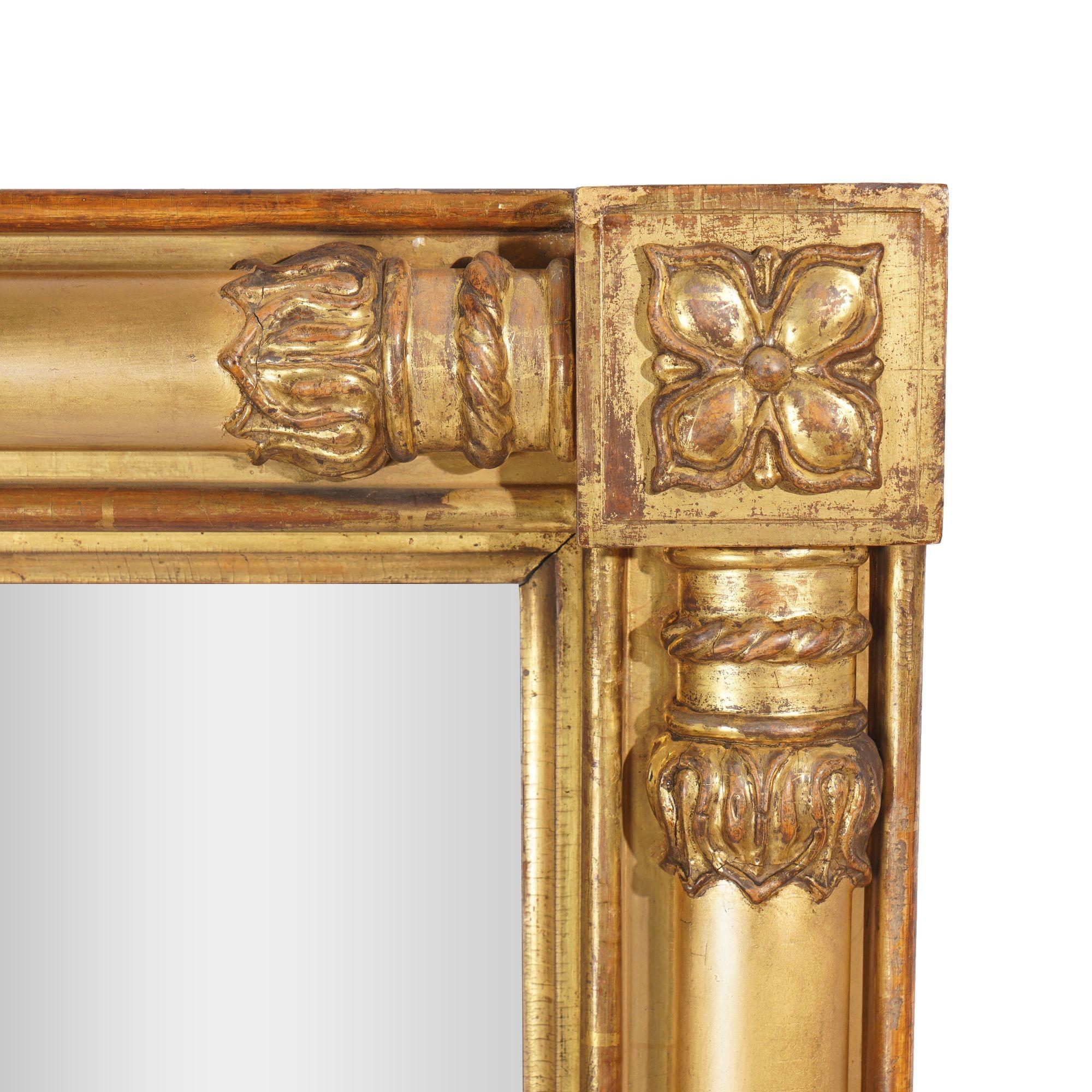 American Boston gilt baluster pier mirror attributed to Isaac Platt, c. 1825