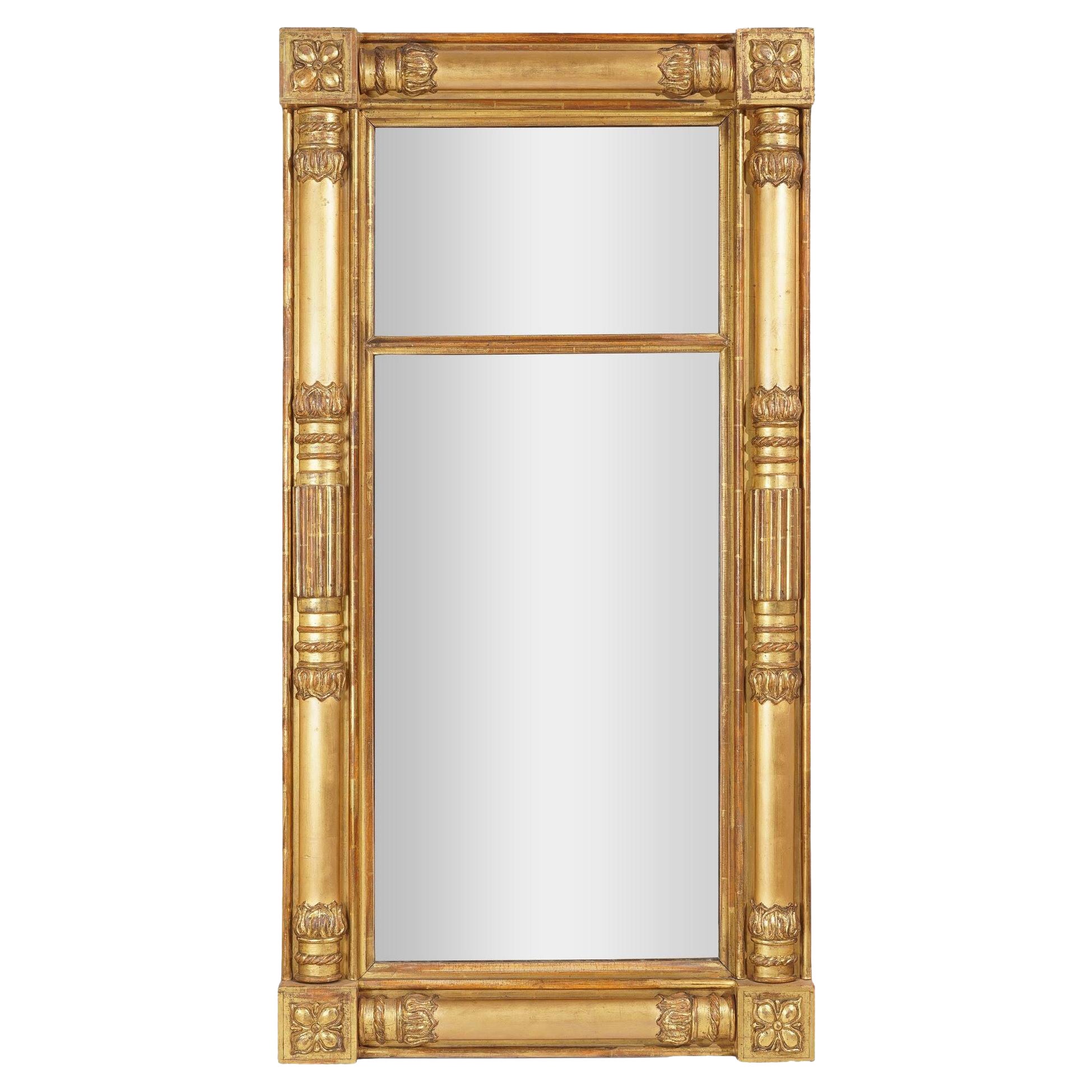 Boston gilt baluster pier mirror attributed to Isaac Platt, c. 1825