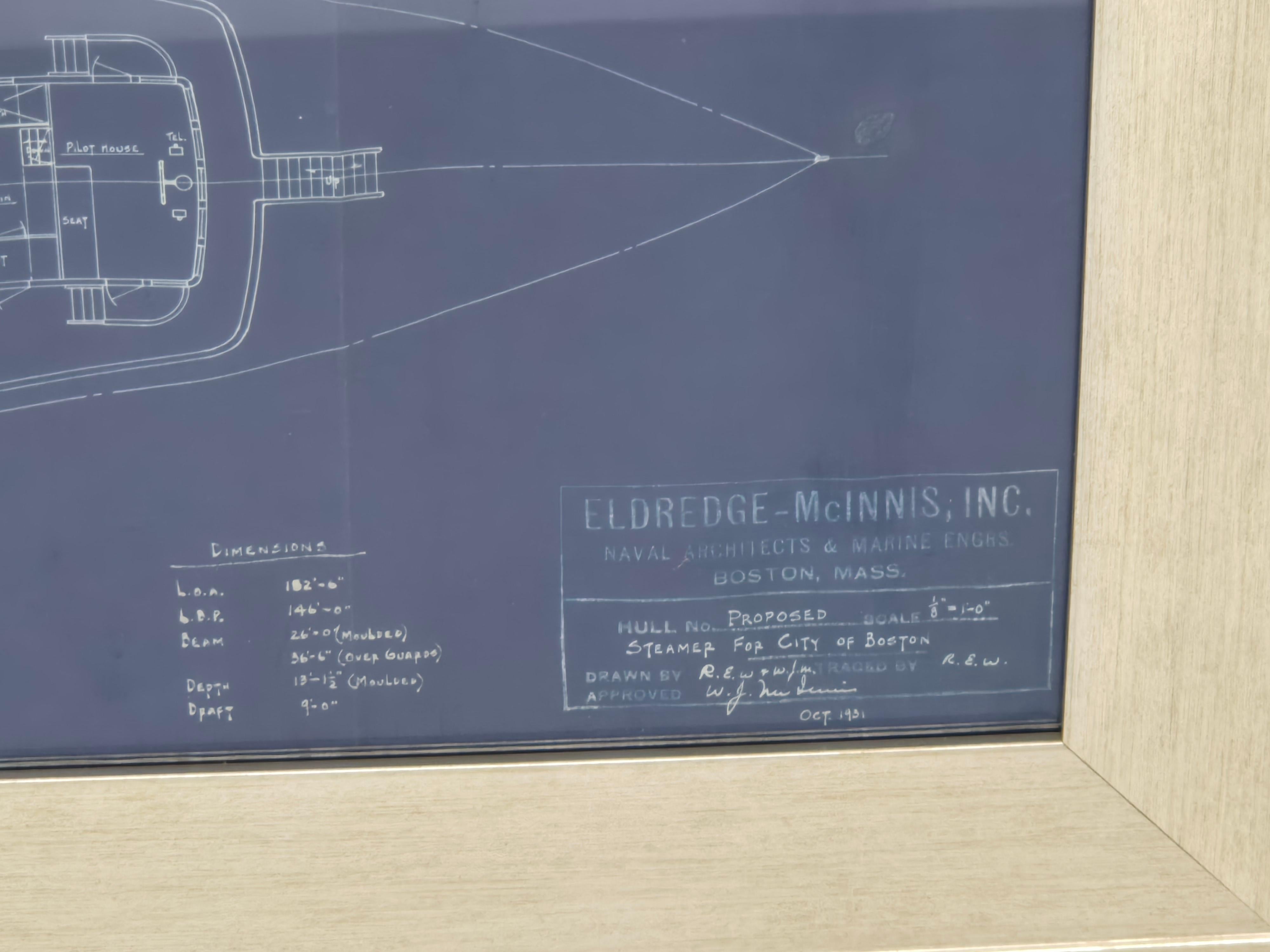 Plan du ferry à vapeur du port de Boston Construit par Eldredge McInnis en vente 4