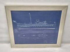 Boston Harbor Steam Ferry Blueprint Built by Eldredge McInnis