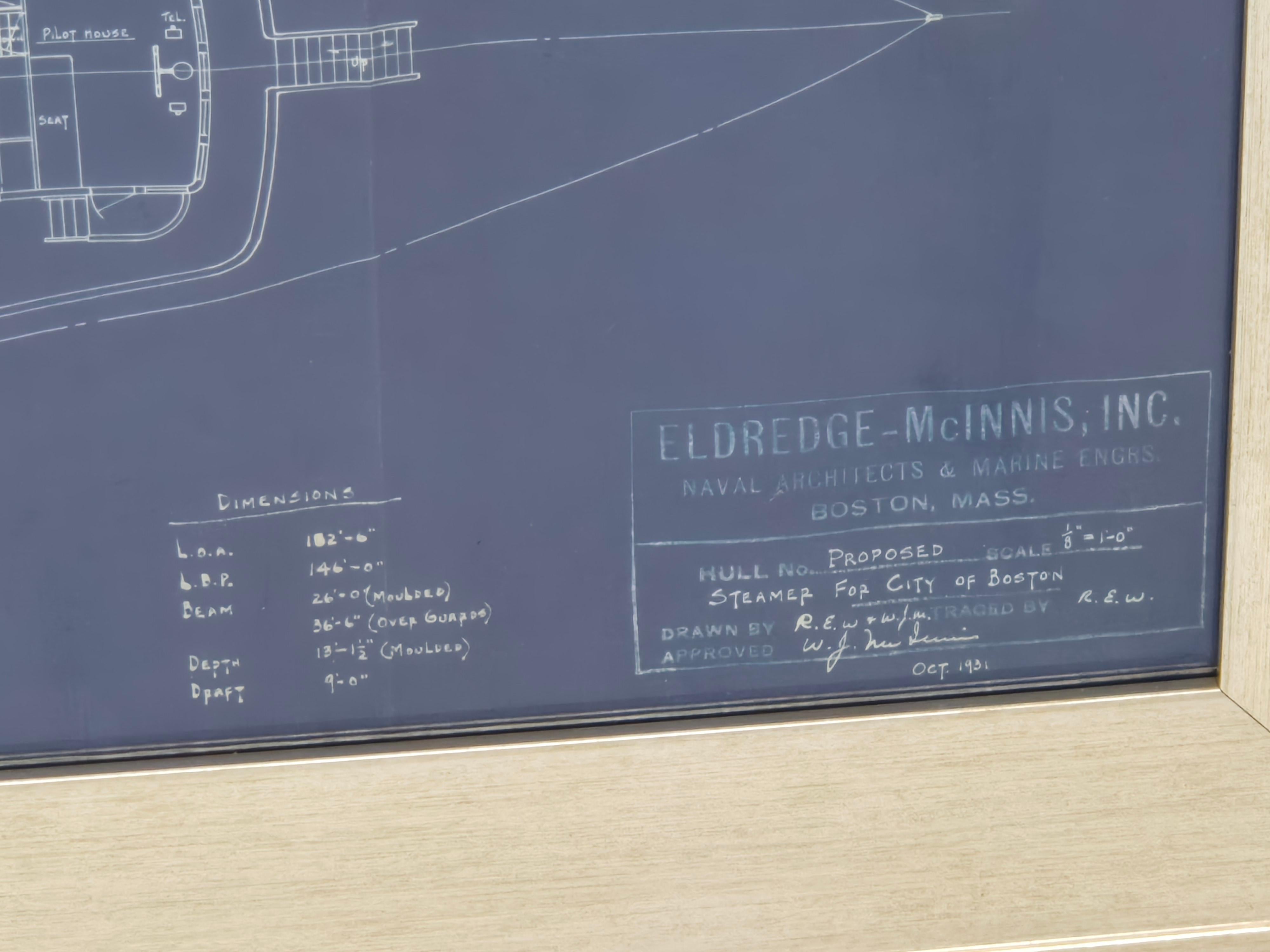 Plan du ferry à vapeur du port de Boston Construit par Eldredge McInnis en vente 3