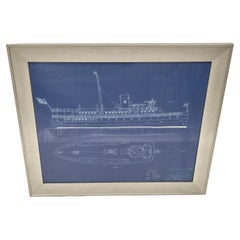Used Boston Harbor Steam Ferry Blueprint Built by Eldredge McInnis