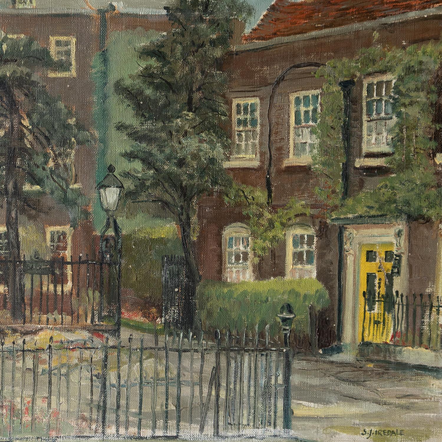 English London Street Landscape, Original Vintage Oil Painting By Sydney Joseph Iredale For Sale