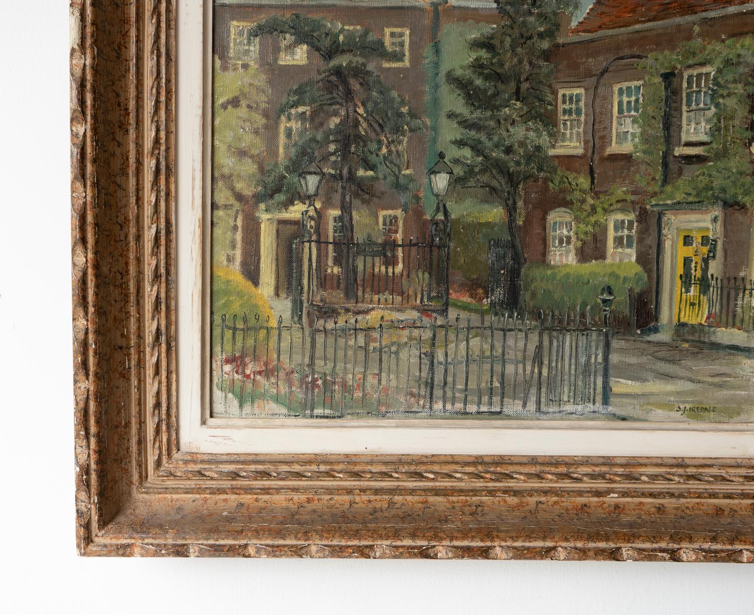 Hand-Painted London Street Landscape, Original Vintage Oil Painting By Sydney Joseph Iredale For Sale