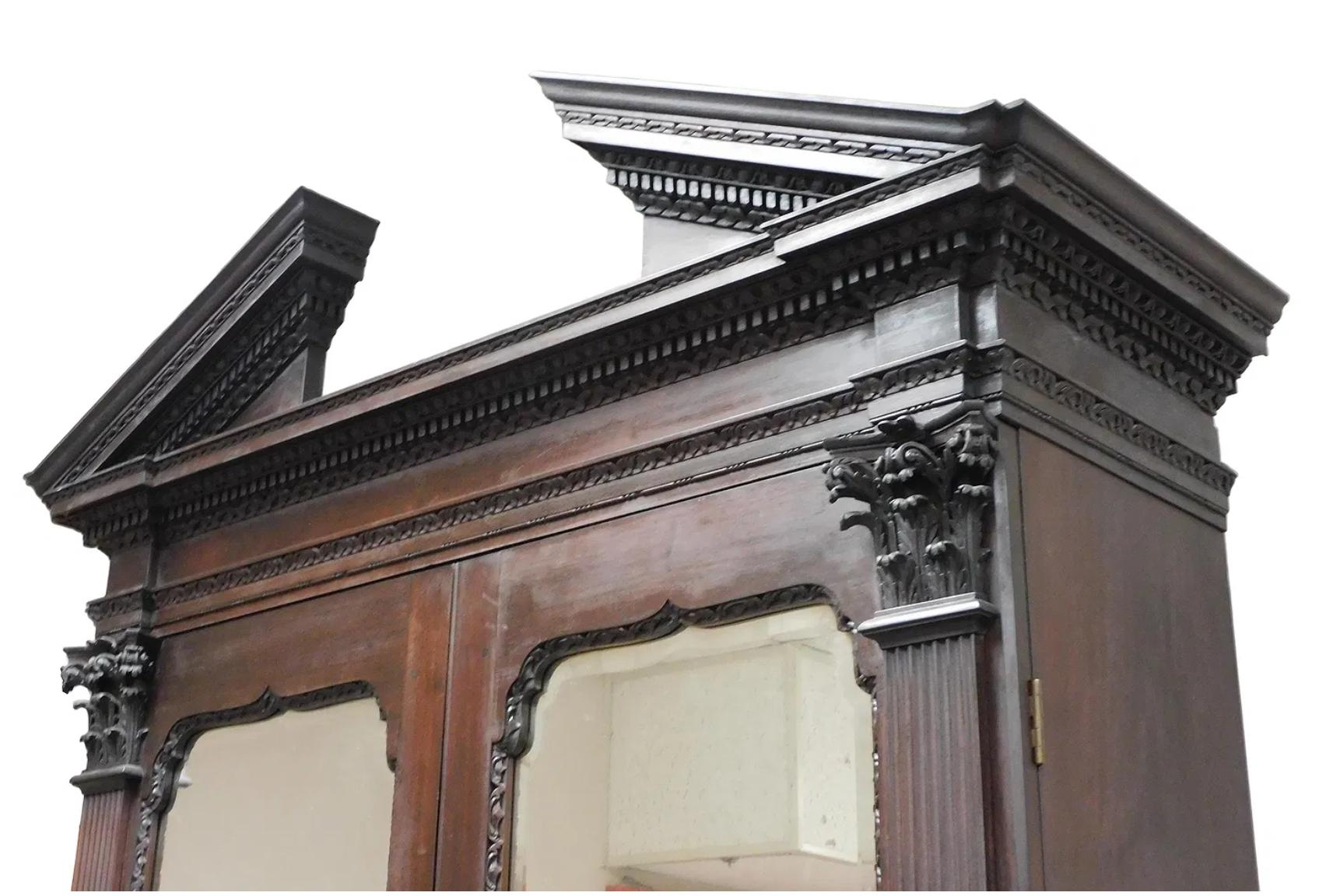 XIX secolo Segretaria a bombe in stile Chippendale Boston in vendita