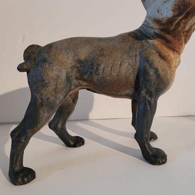North American Boston Terrier Heavy Cast Iron Doorstop For Sale