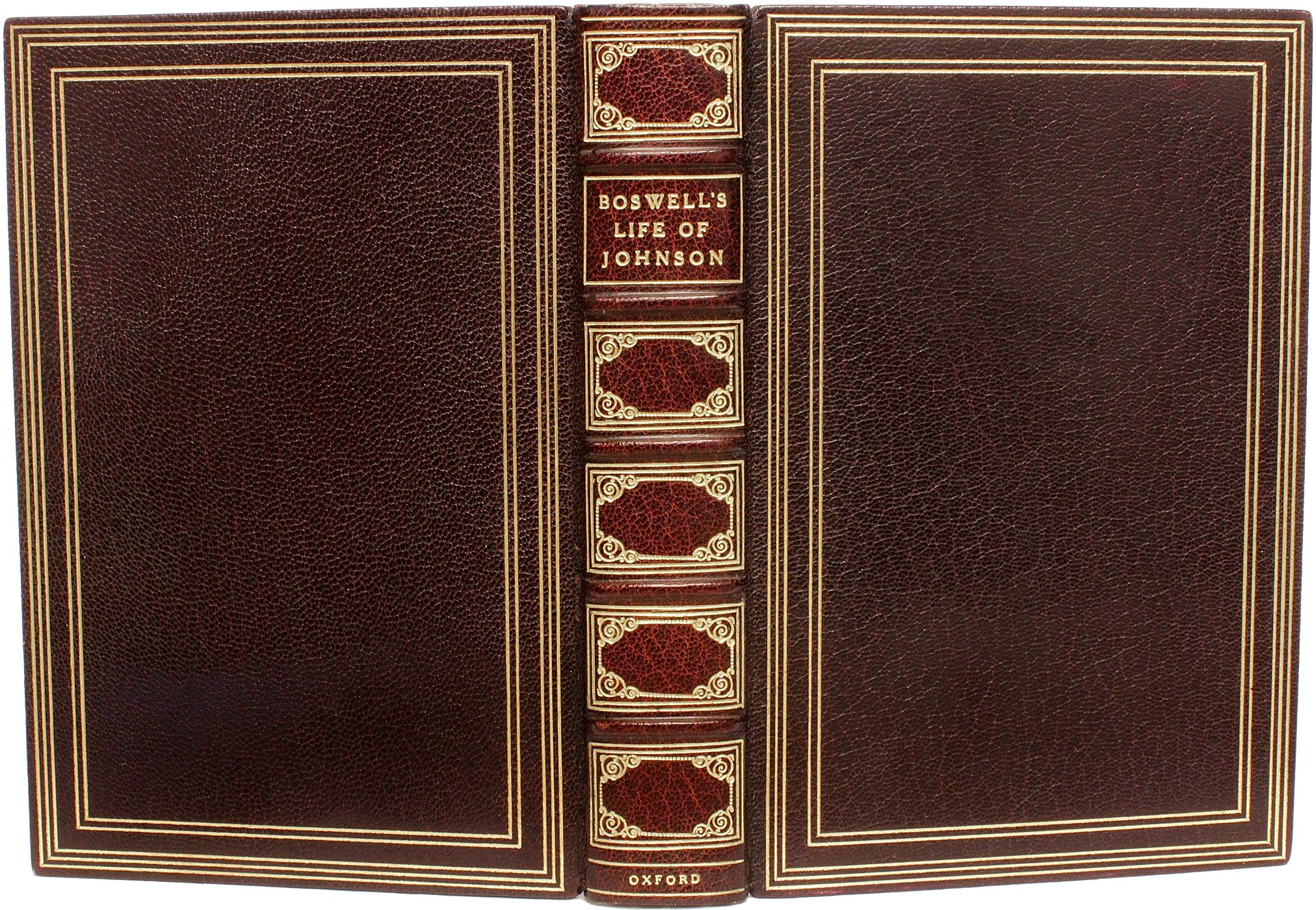 AUTHOR: BOSWELL, James

TITLE: Boswell's Life of Johnson.

PUBLISHER: Oxford University Press, 1924.

DESCRIPTION: INDIA PAPER EDITION. 2 volumes bound in 1, 7-3/8