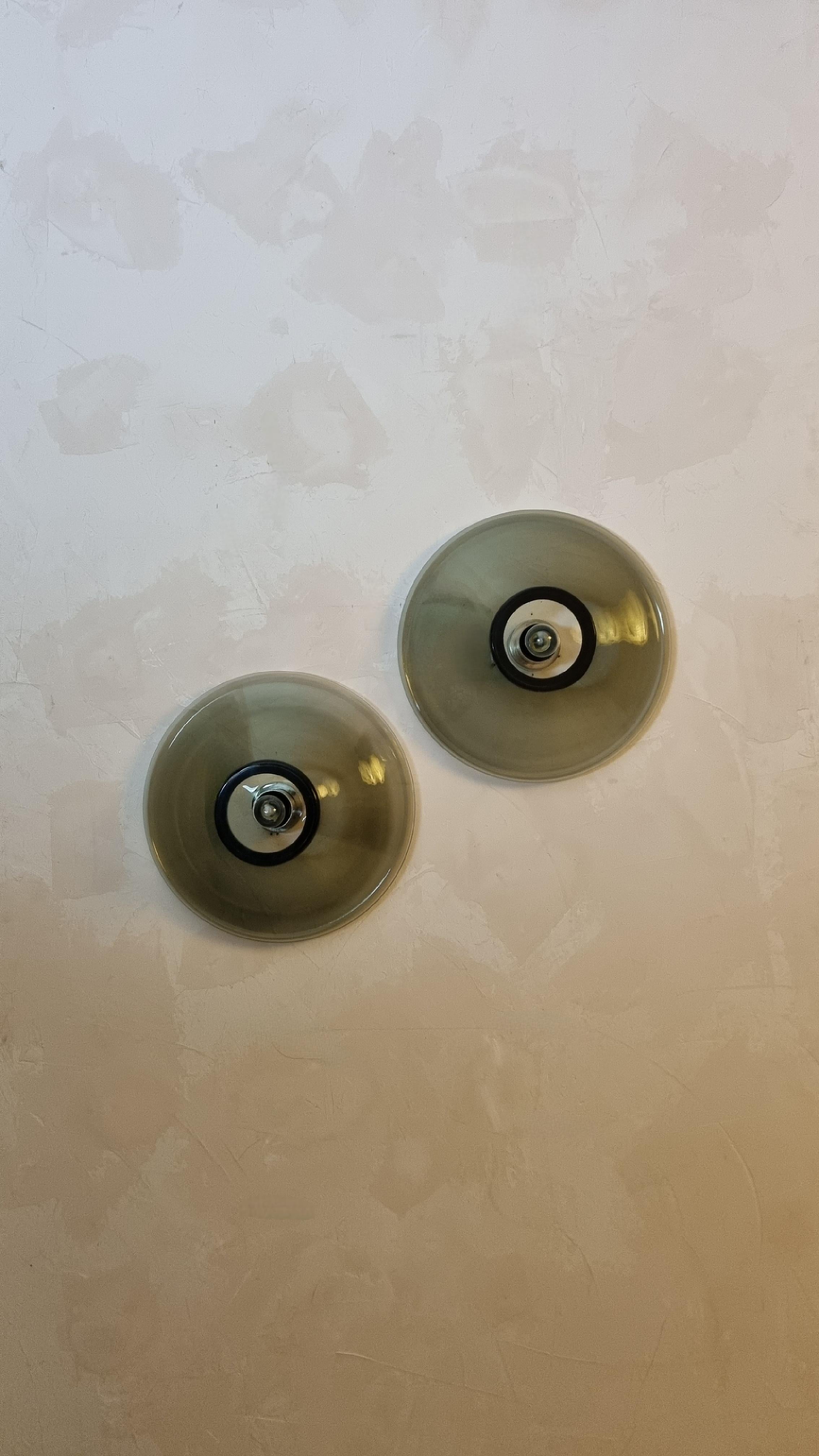 Metal Bot wall sconces designed by Giusto Toso for Leucos, Italy 1970 For Sale
