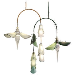 Botanica Chandelier in Glass and Leather by Andreea Avram Rusu