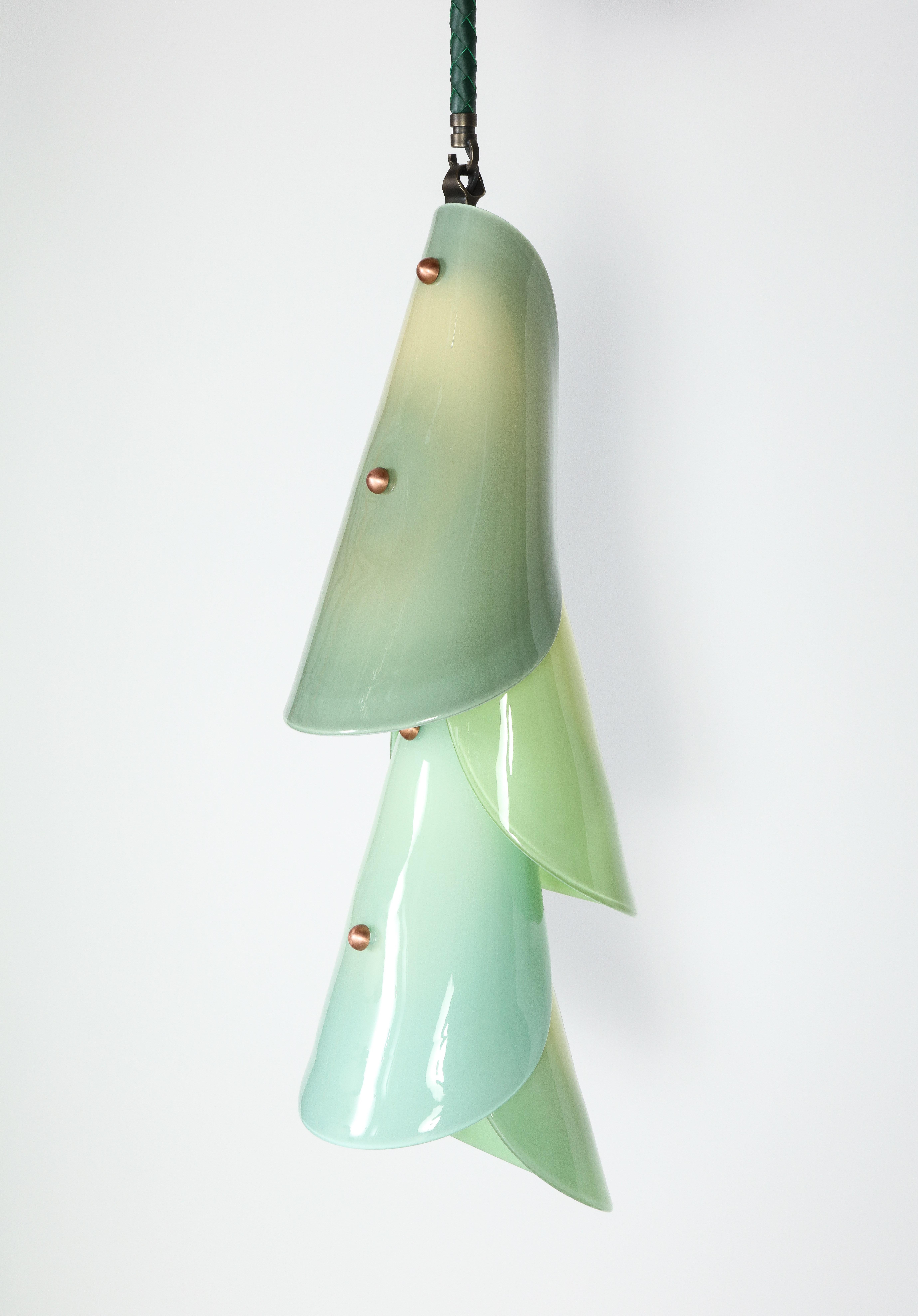 Lustre Botanica : Rose, Abricot, Verre Corail par AVRAM RUSU STUDIO en vente 2