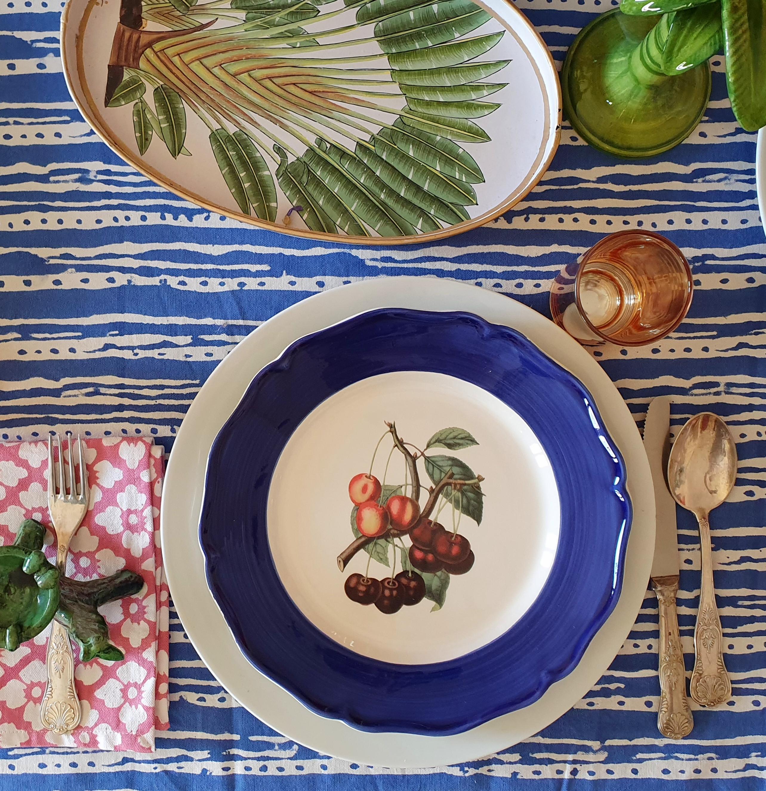 Platos de Cerámica Pintados a Mano Botanica - Set de 6, Made in Italy Moderno de mediados de siglo en venta