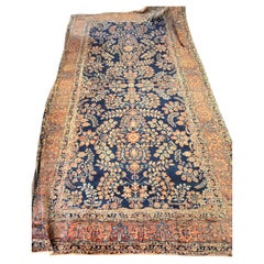 Botanical Blue Persian Sarouq Palace Sized 10.6 x 20