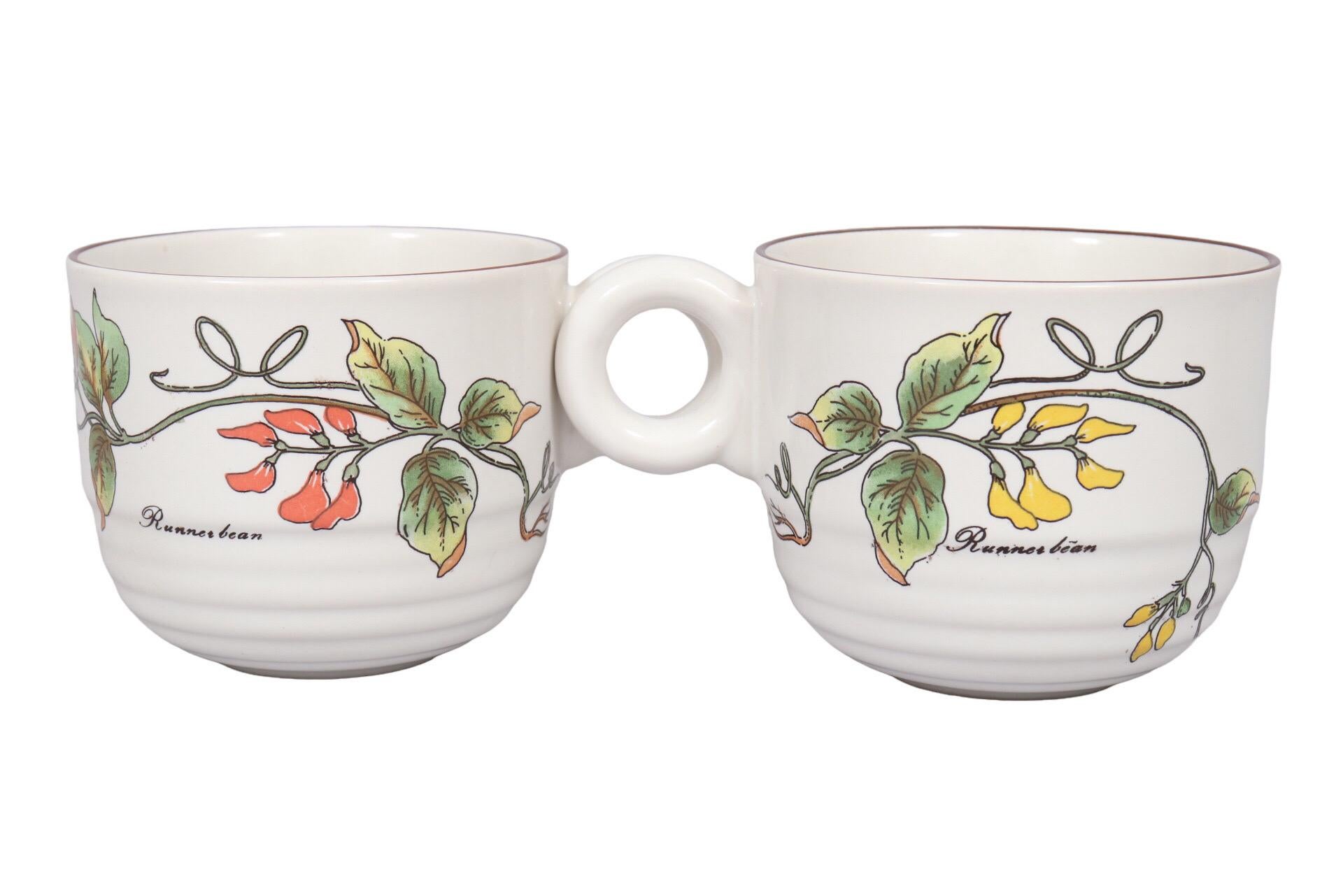 Korean Botanical Coffee Cups, Set of 8 For Sale
