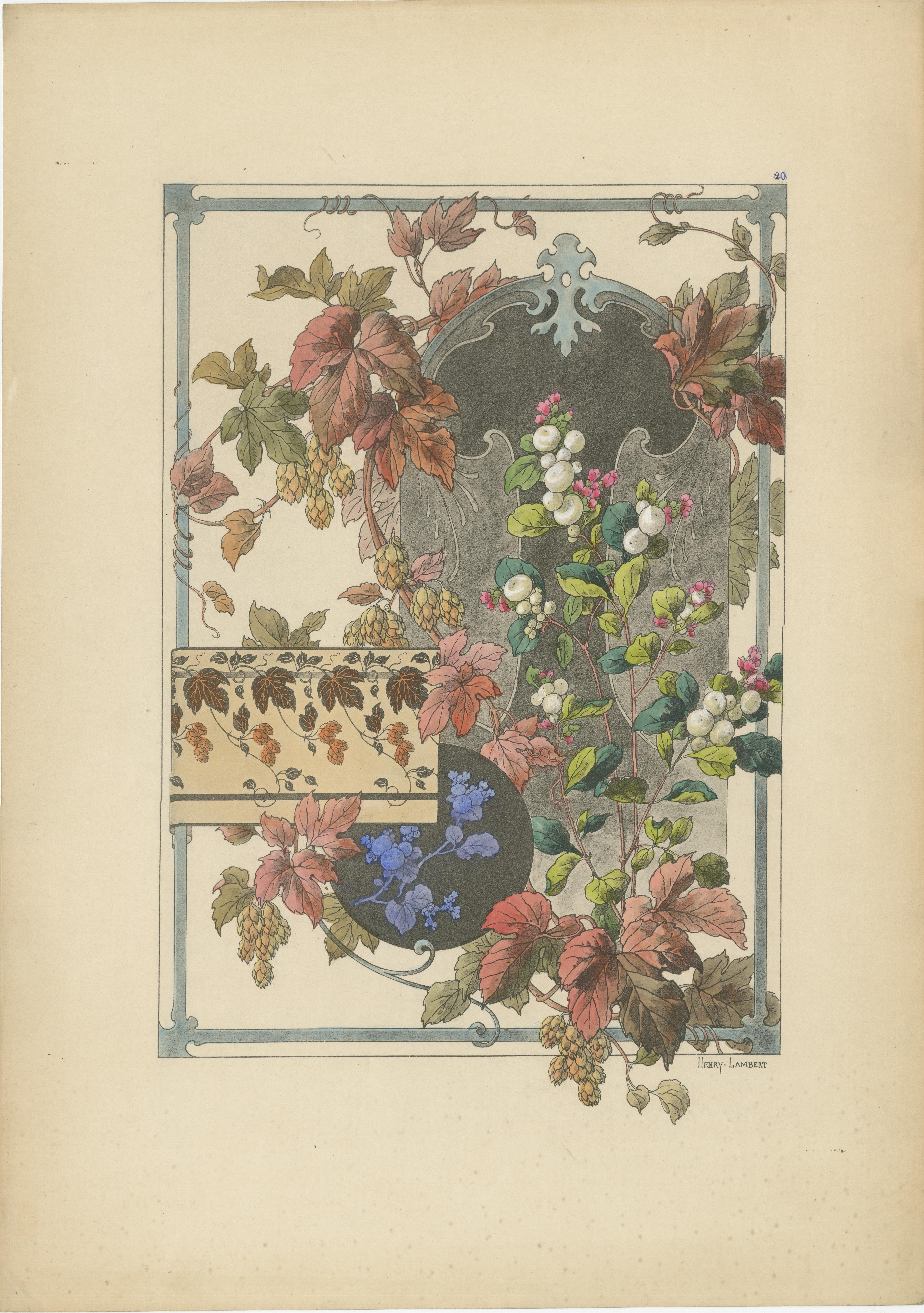 Botanische Eleganz des Jugendstils: Eine Sammlung von floralen Meisterwerken, 1896 (Papier) im Angebot