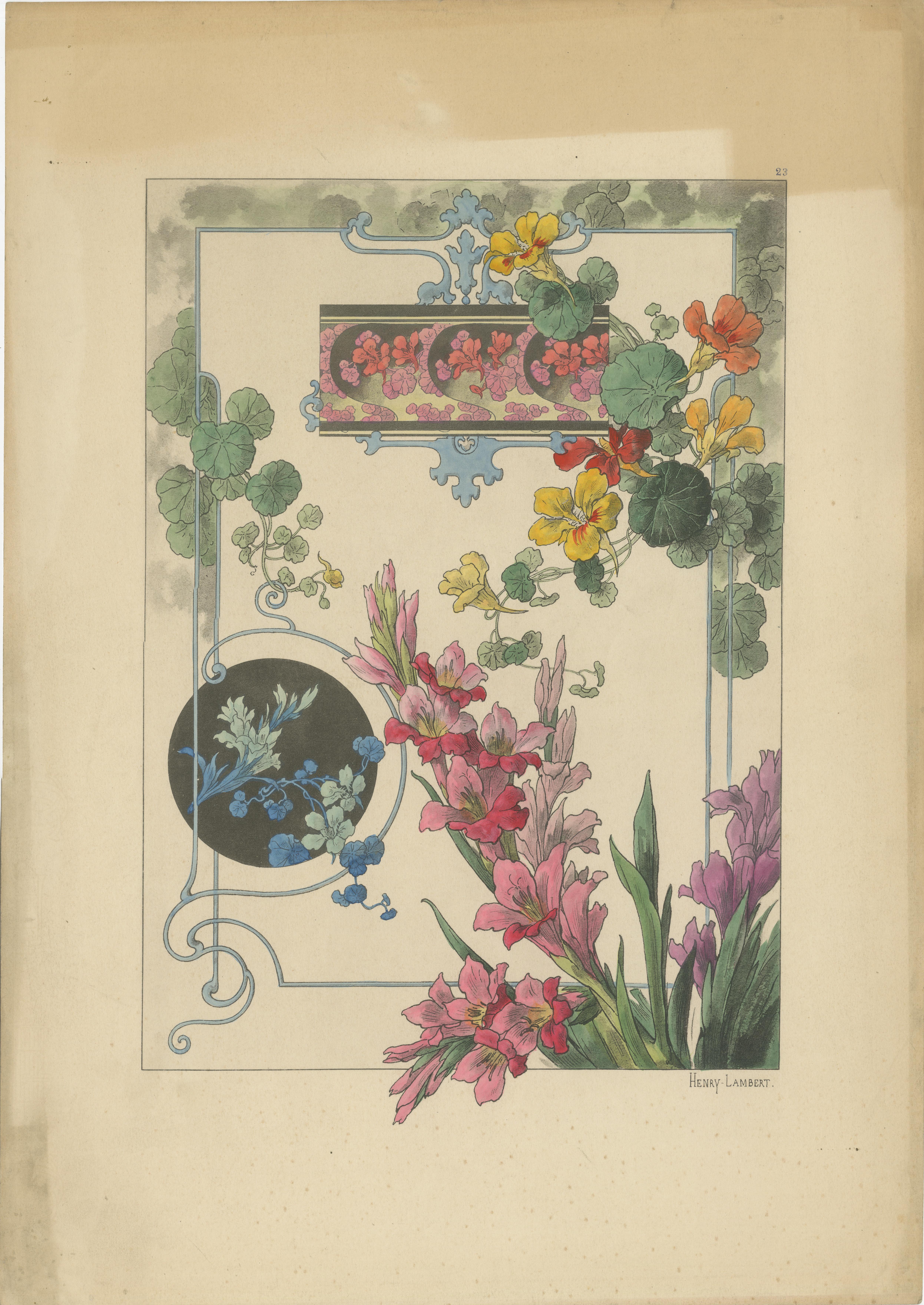 Botanische Eleganz des Jugendstils: Eine Sammlung von floralen Meisterwerken, 1896 im Angebot 2