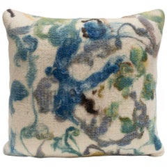 Botanical Felted Wool Square Pillow by JG Switzer