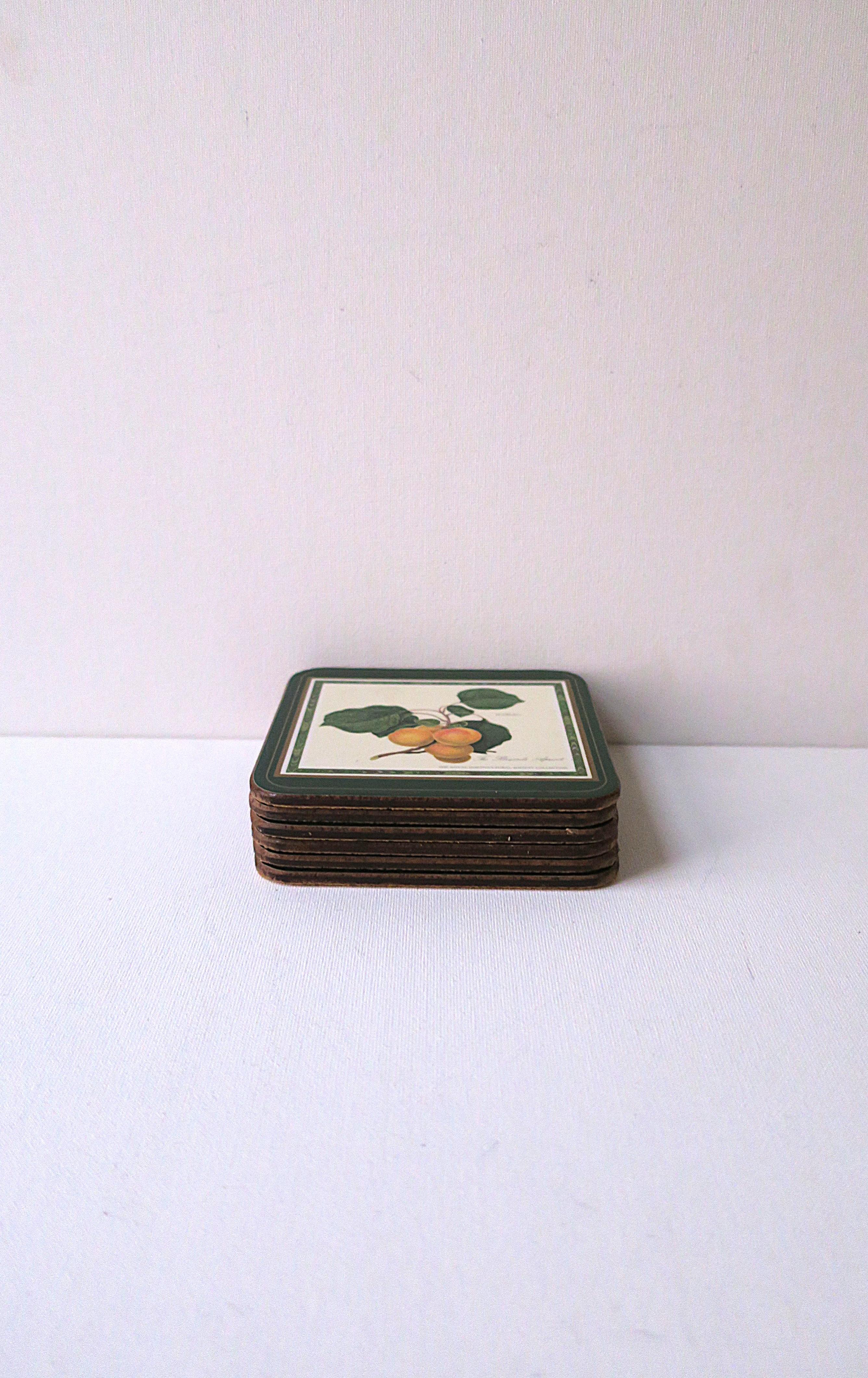 Botanical Fruit Coasters, Set of 6 For Sale 5