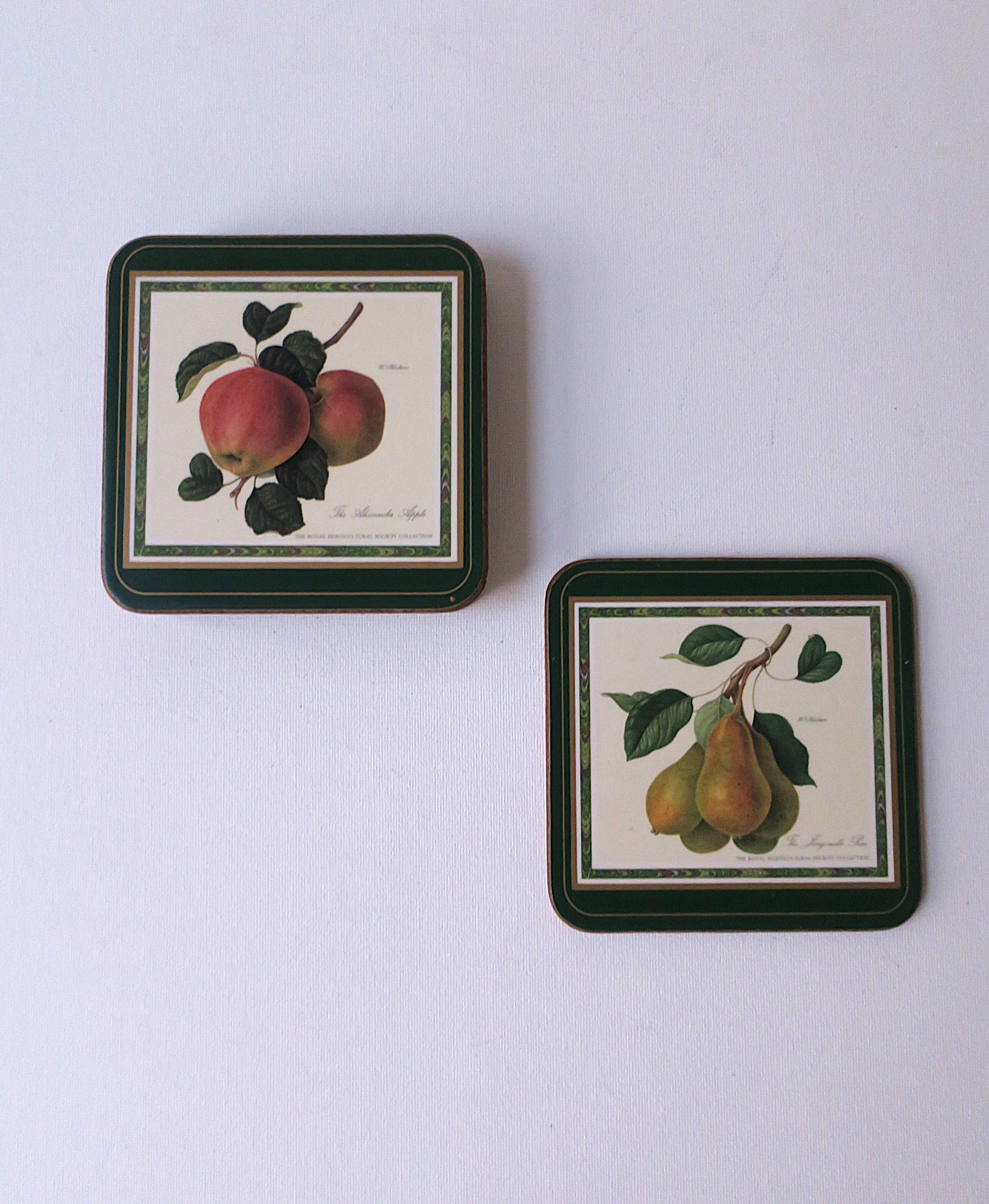 Botanical Fruit Coasters, Set of 6 In Good Condition For Sale In New York, NY