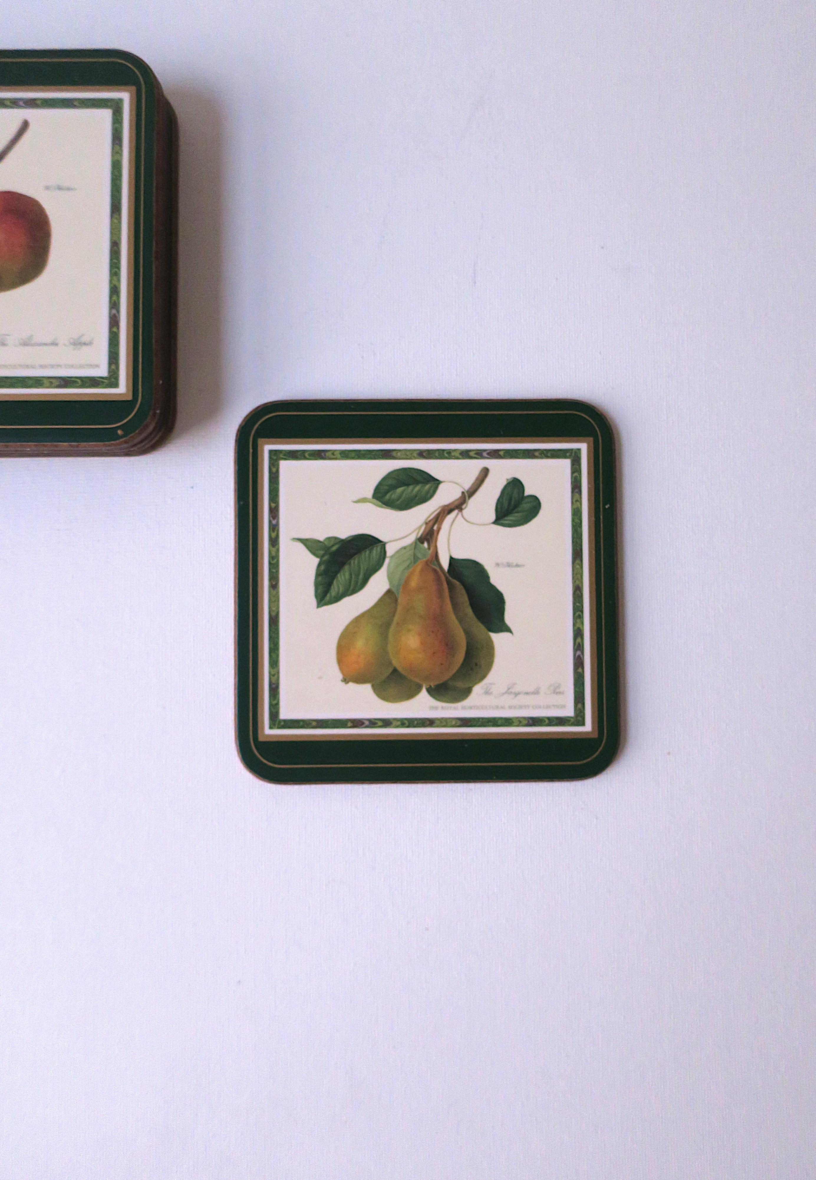 Laminate Botanical Fruit Coasters, Set of 6 For Sale