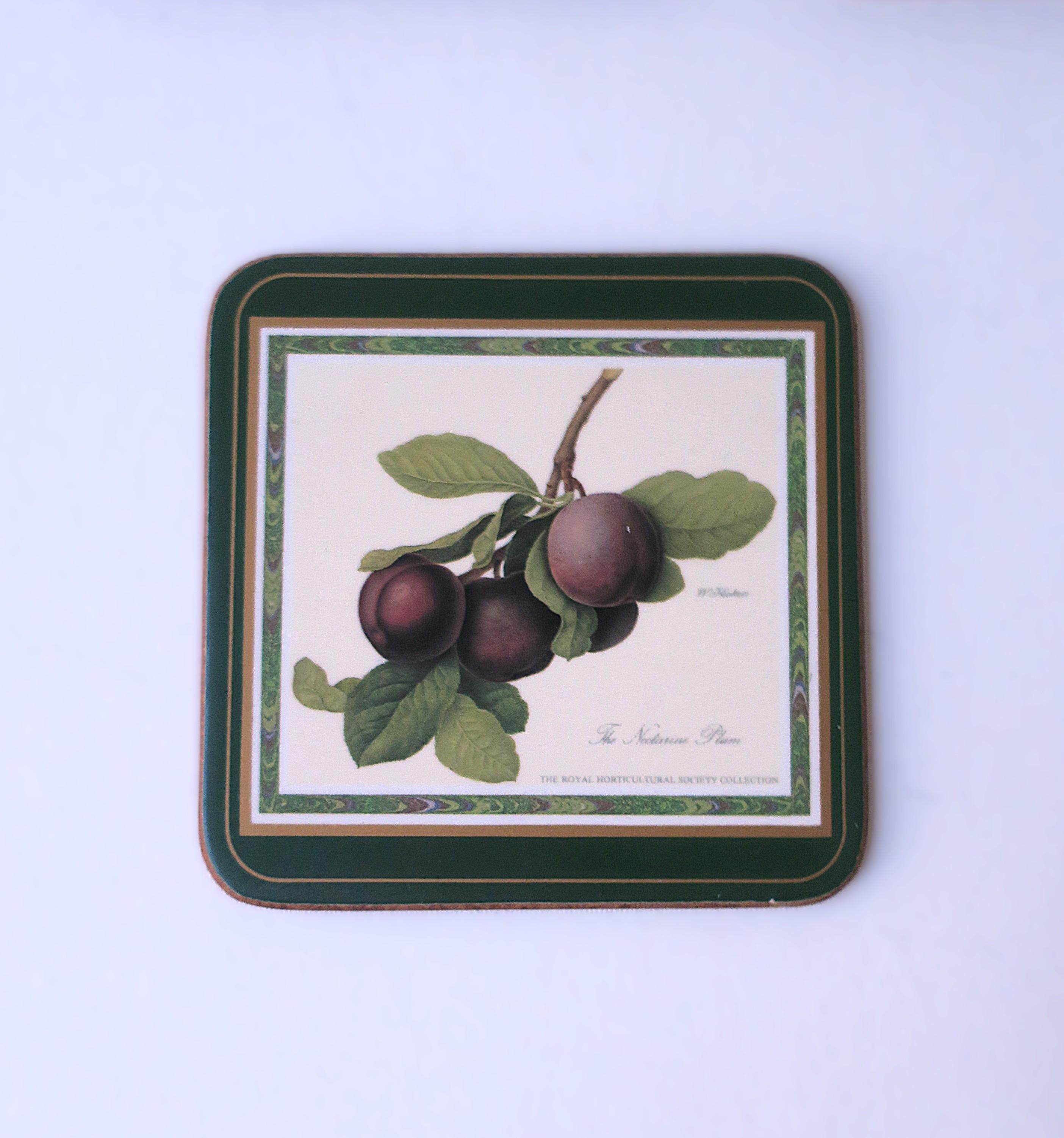 Botanical Fruit Coasters, Set of 6 For Sale 3