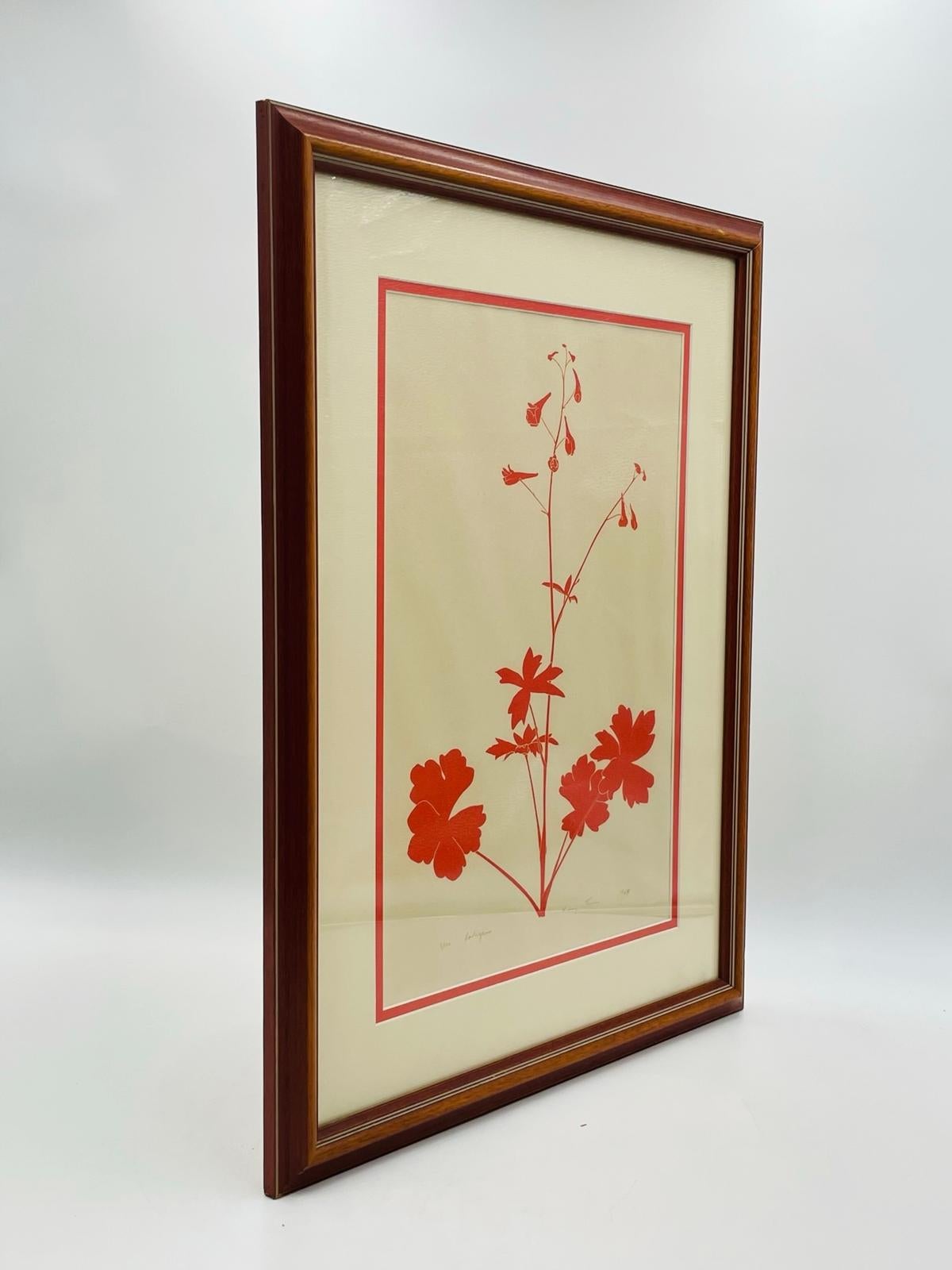 Linocut.
Year produced: 1964
Artist: Henry Evans.
Country: United States of America

Introducing the Botanical Linocut by Henry Evans, Hand Signed #1/100 and dated 1964. - a stunning piece of art that will add a touch of elegance to any room.