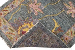 Botanical Modern Oushak-Style Handmade Wool Runner