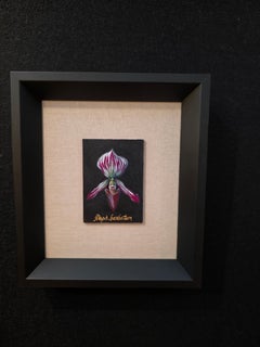 Orchid Botanical Painting on Board American