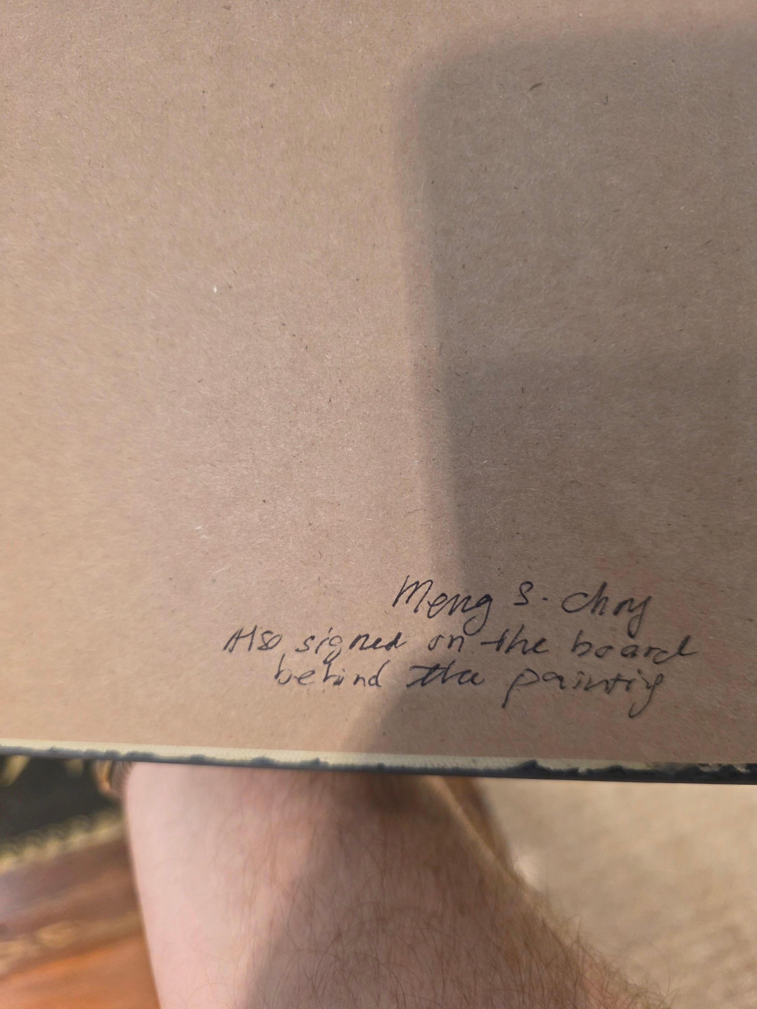 Botanische Orchidee Ei Tempera auf Karton Amerikanischer Künstler (Handbemalt) im Angebot