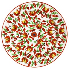 Botanical Pearlware Pottery Large Plate