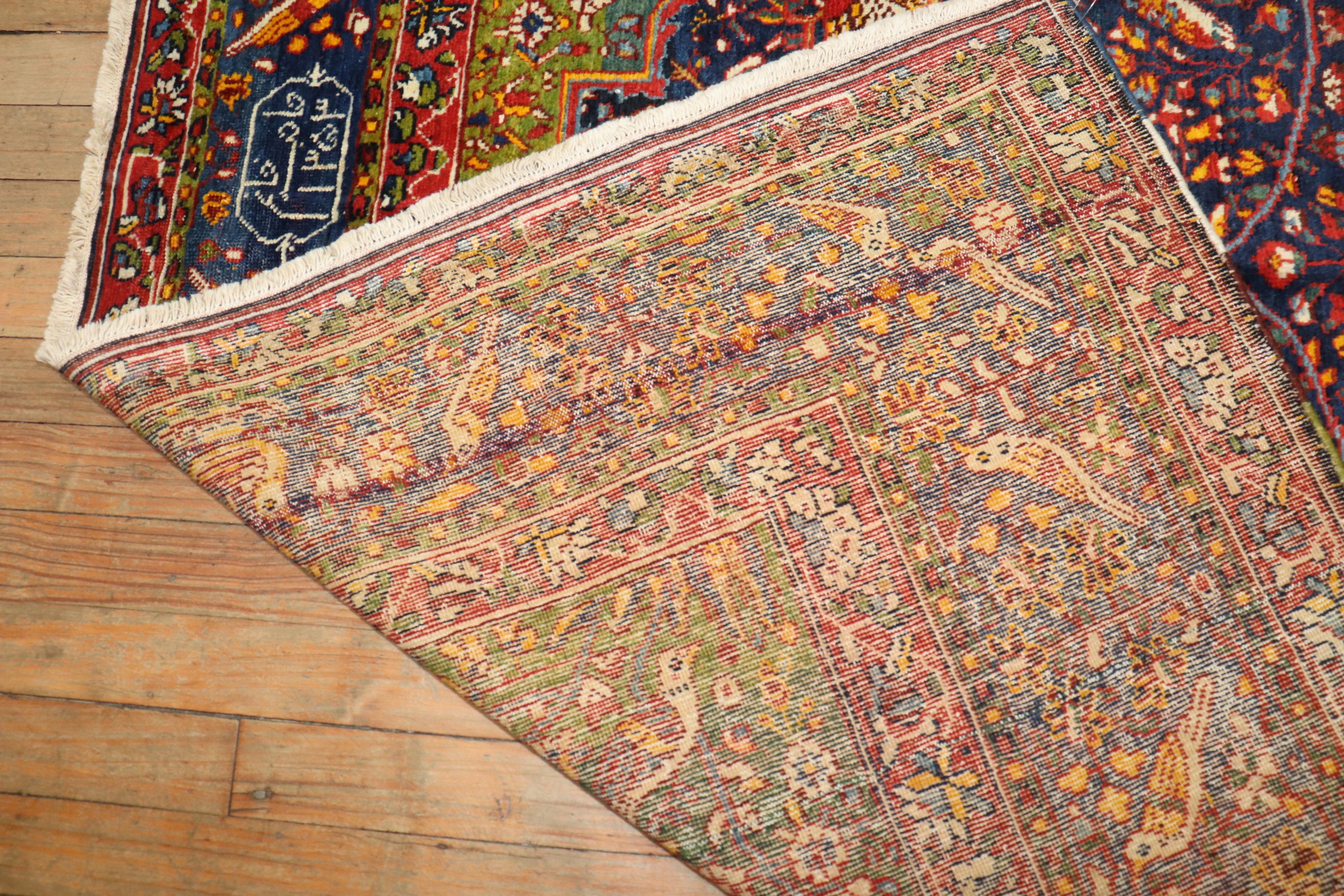 Botanical Persian Pictorial Rug In Good Condition For Sale In New York, NY
