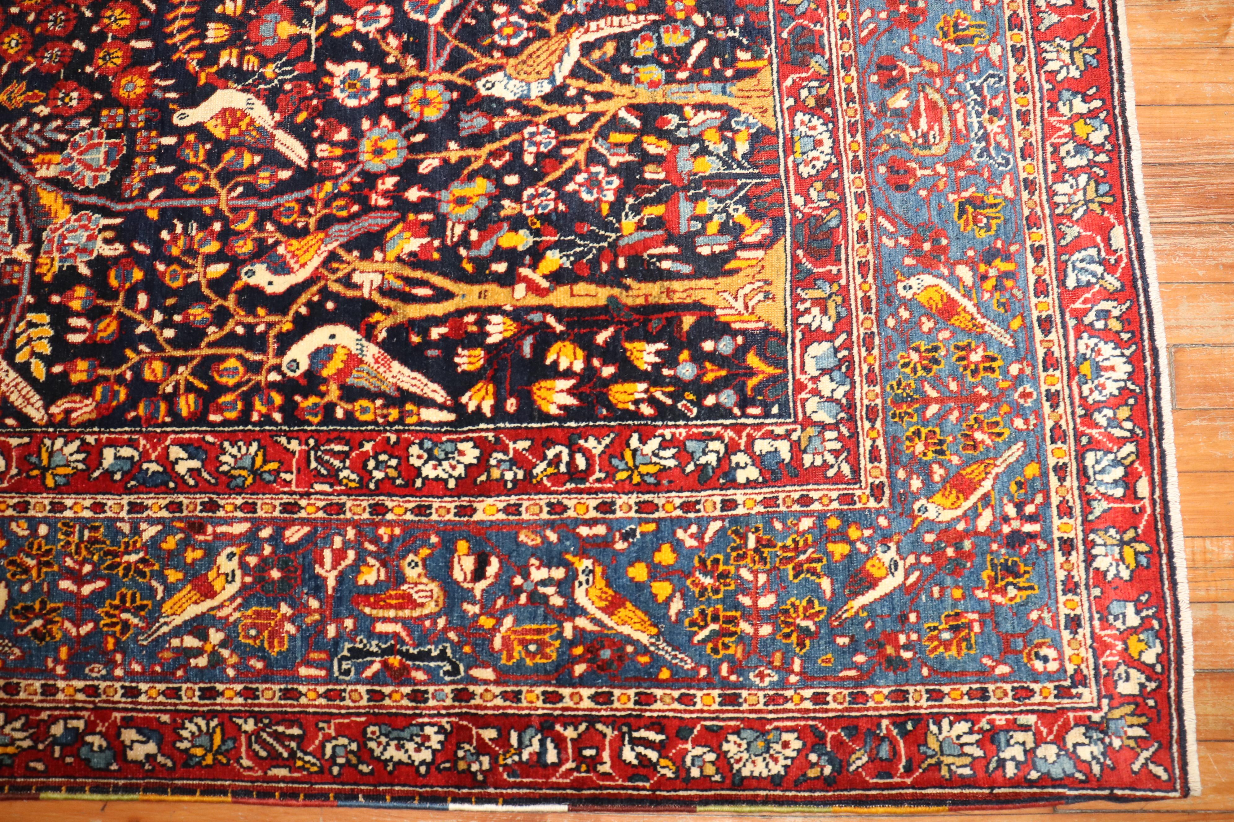 Botanical Persian Pictorial Rug For Sale 2