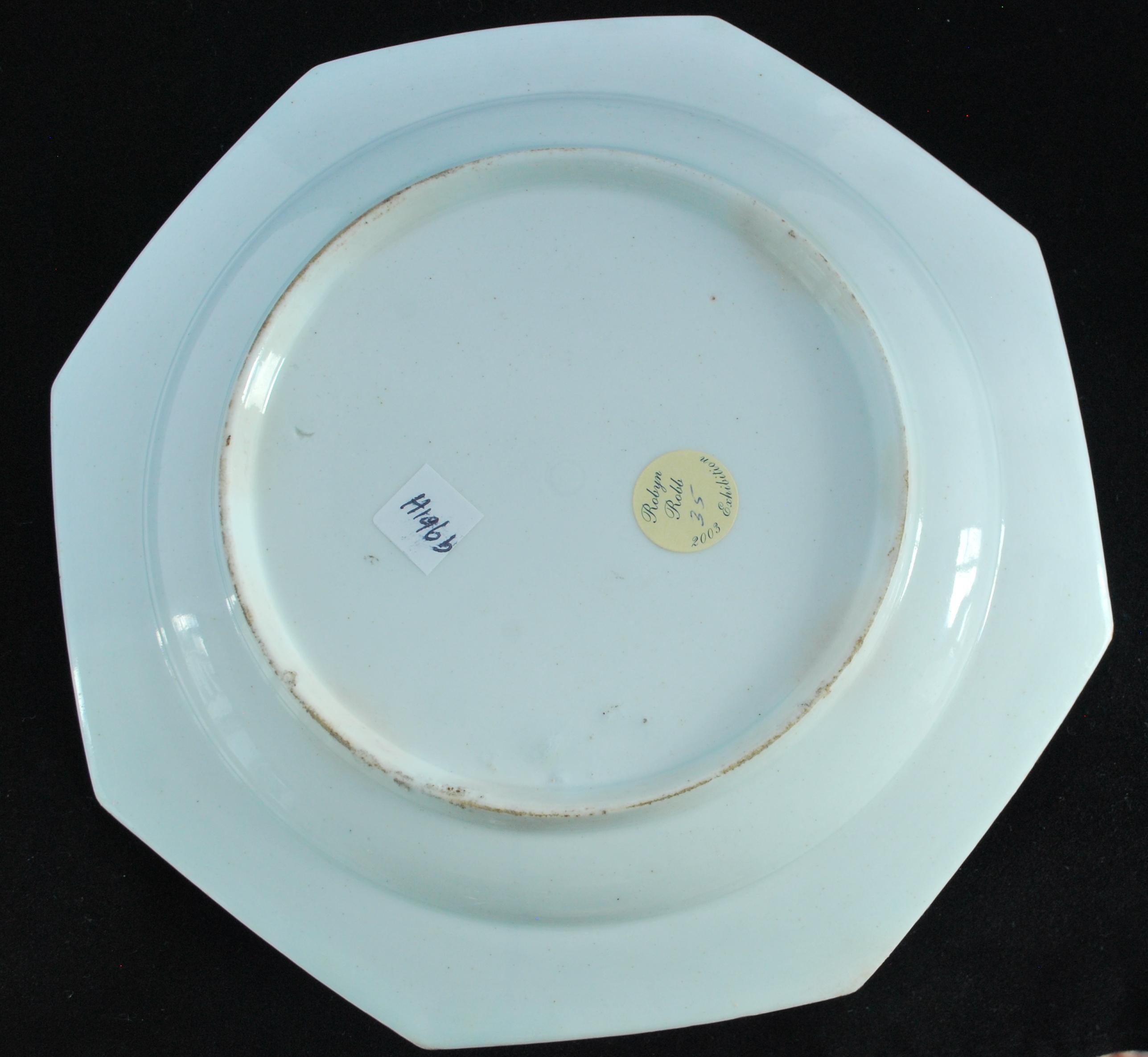 Neoclassical Botanical Plate, Bow Porcelain Factory, circa 1755 For Sale
