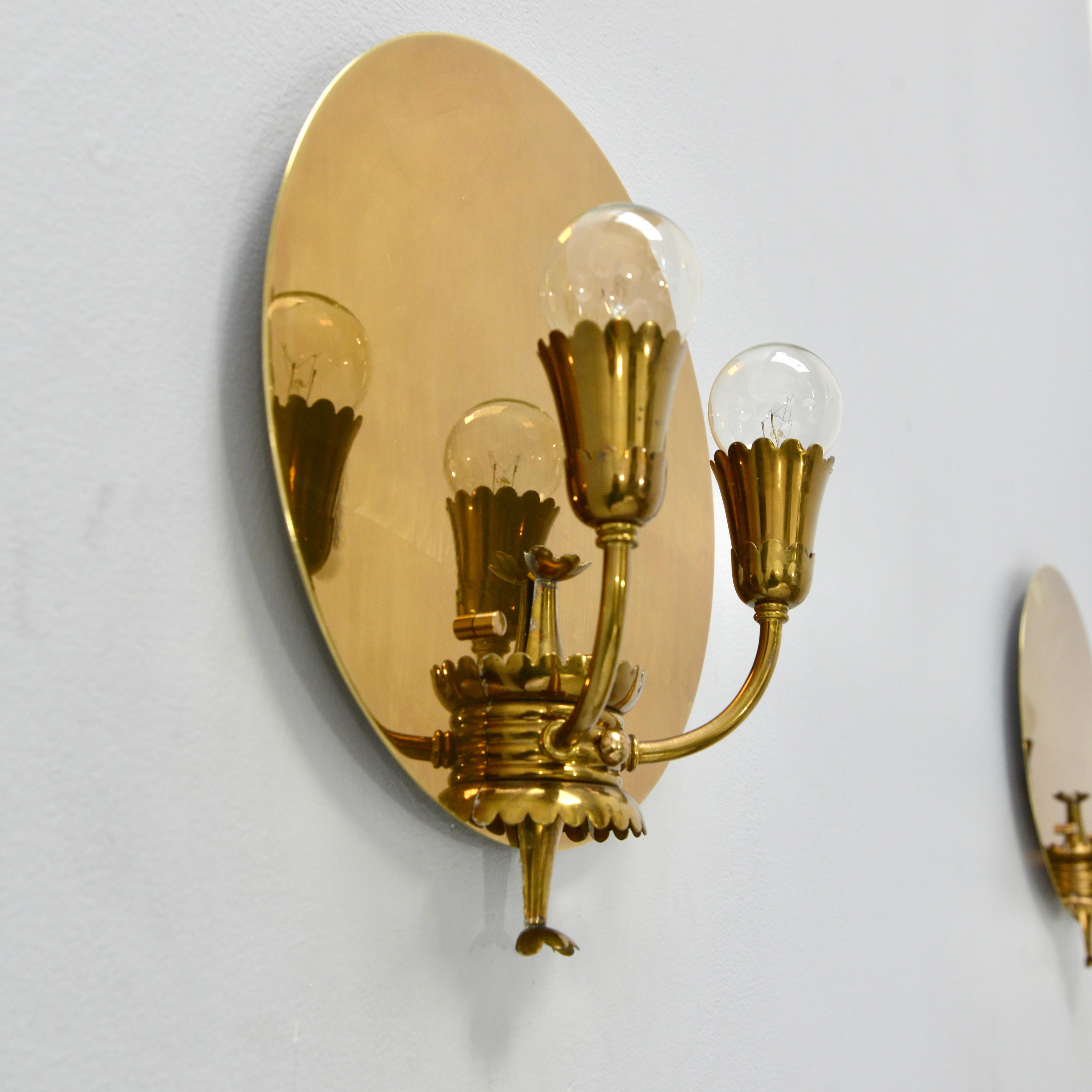 Botanical Shield Sconces II In Good Condition In Los Angeles, CA
