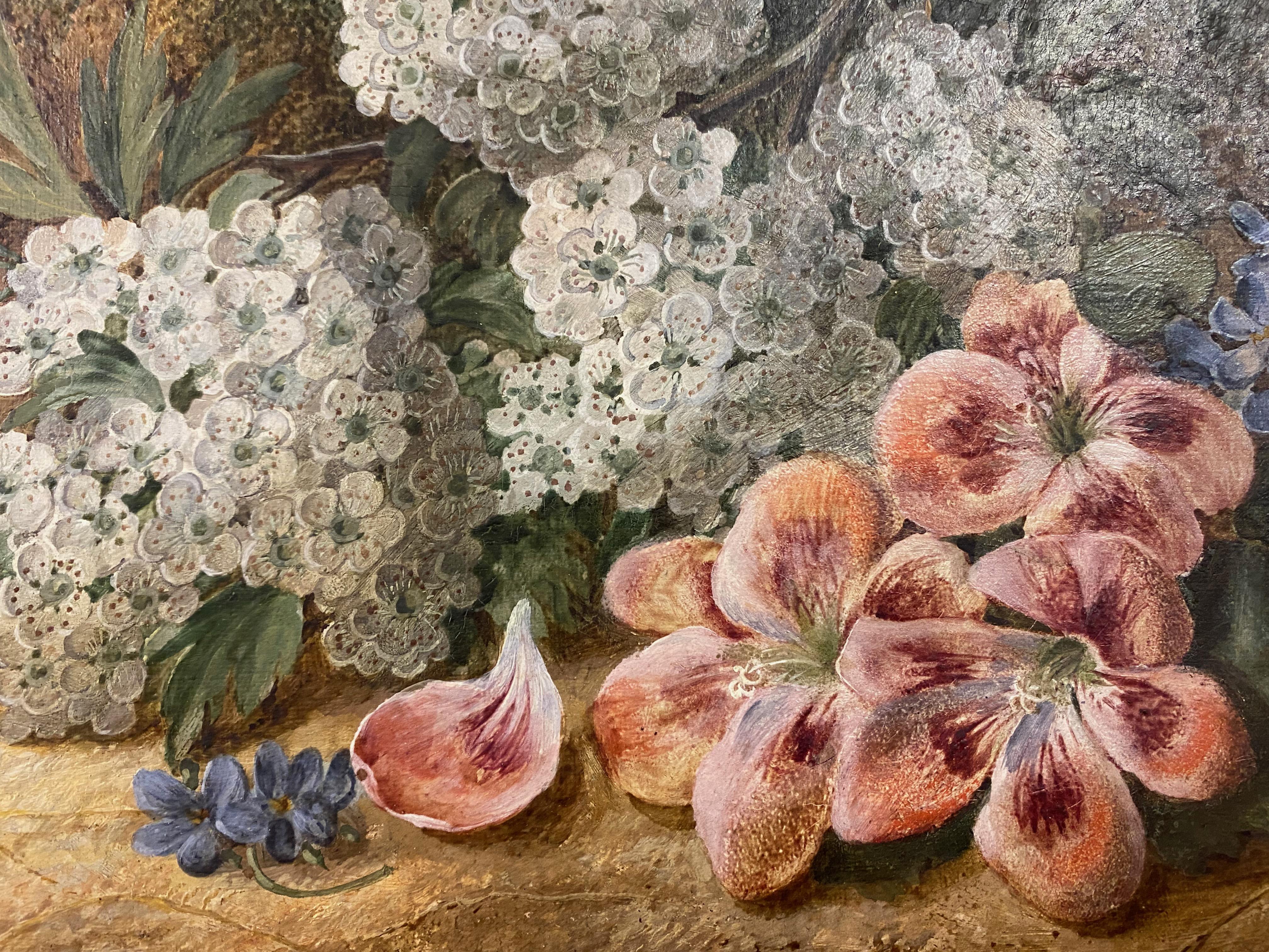 Botanical Still Life Oil On Canvas By Vincent Clare In Good Condition For Sale In London, London