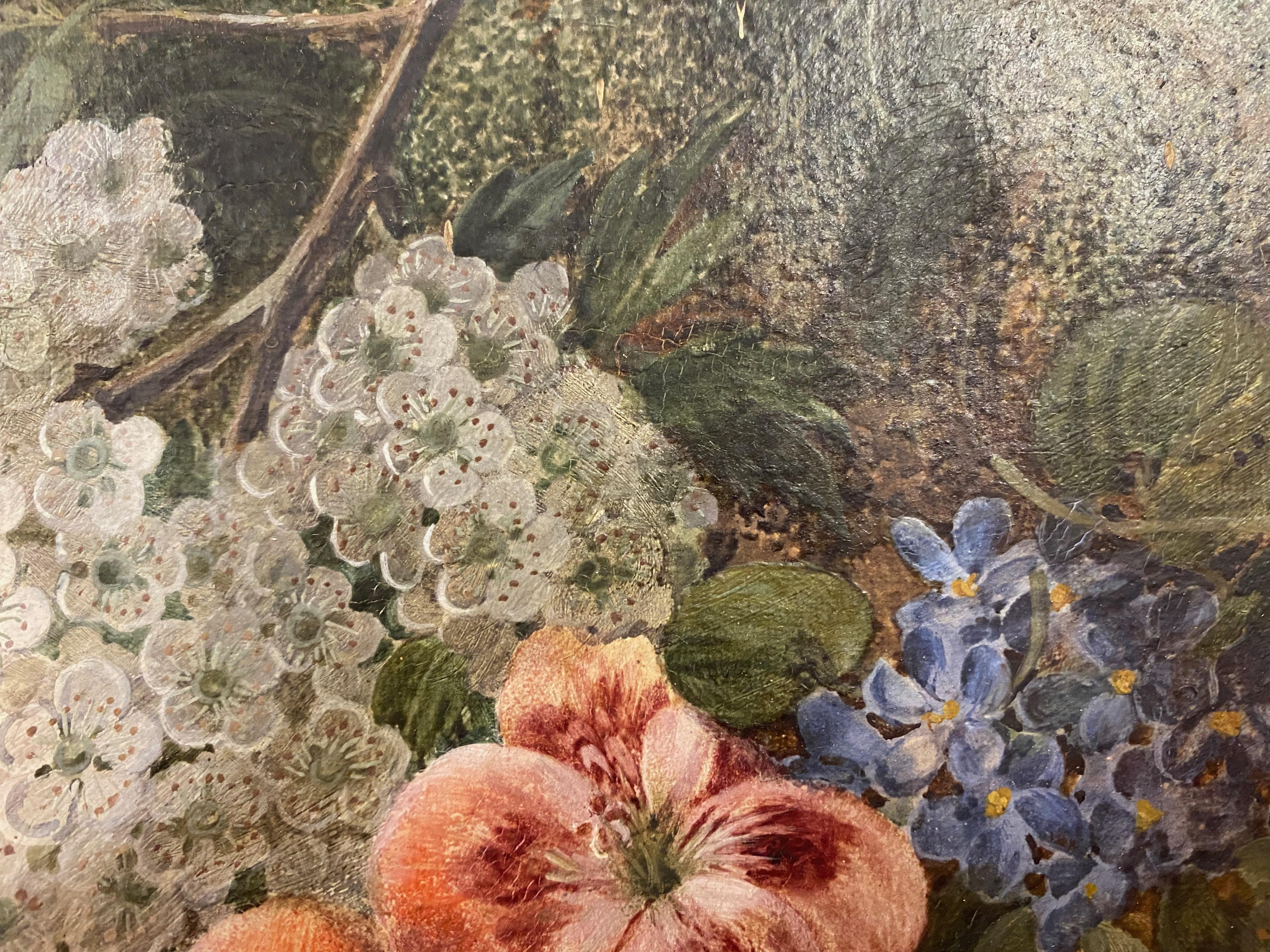 20th Century Botanical Still Life Oil On Canvas By Vincent Clare For Sale