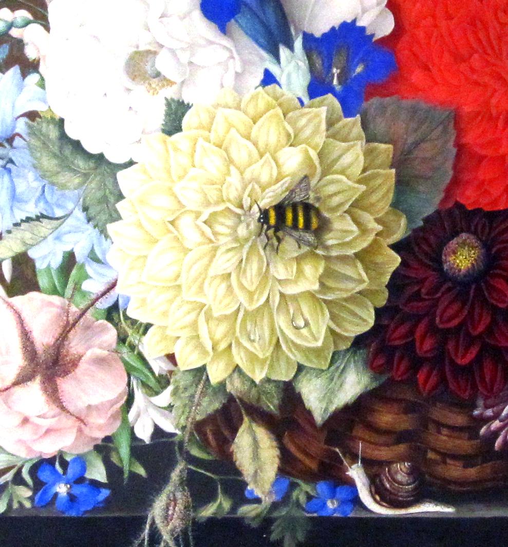 Botanical Still Life with Insects, Continental, Early 19th Century For Sale 1