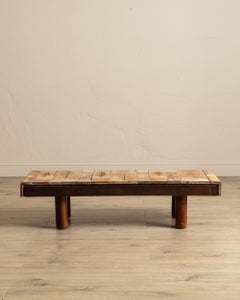 Botanical Tile Top Waterfall Coffee Table by Roger Capron, France, 1965