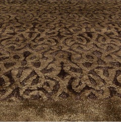 Botanical Trellis Rug in Tan and Dark Brown "Mosslattice" by Doris Leslie Blau