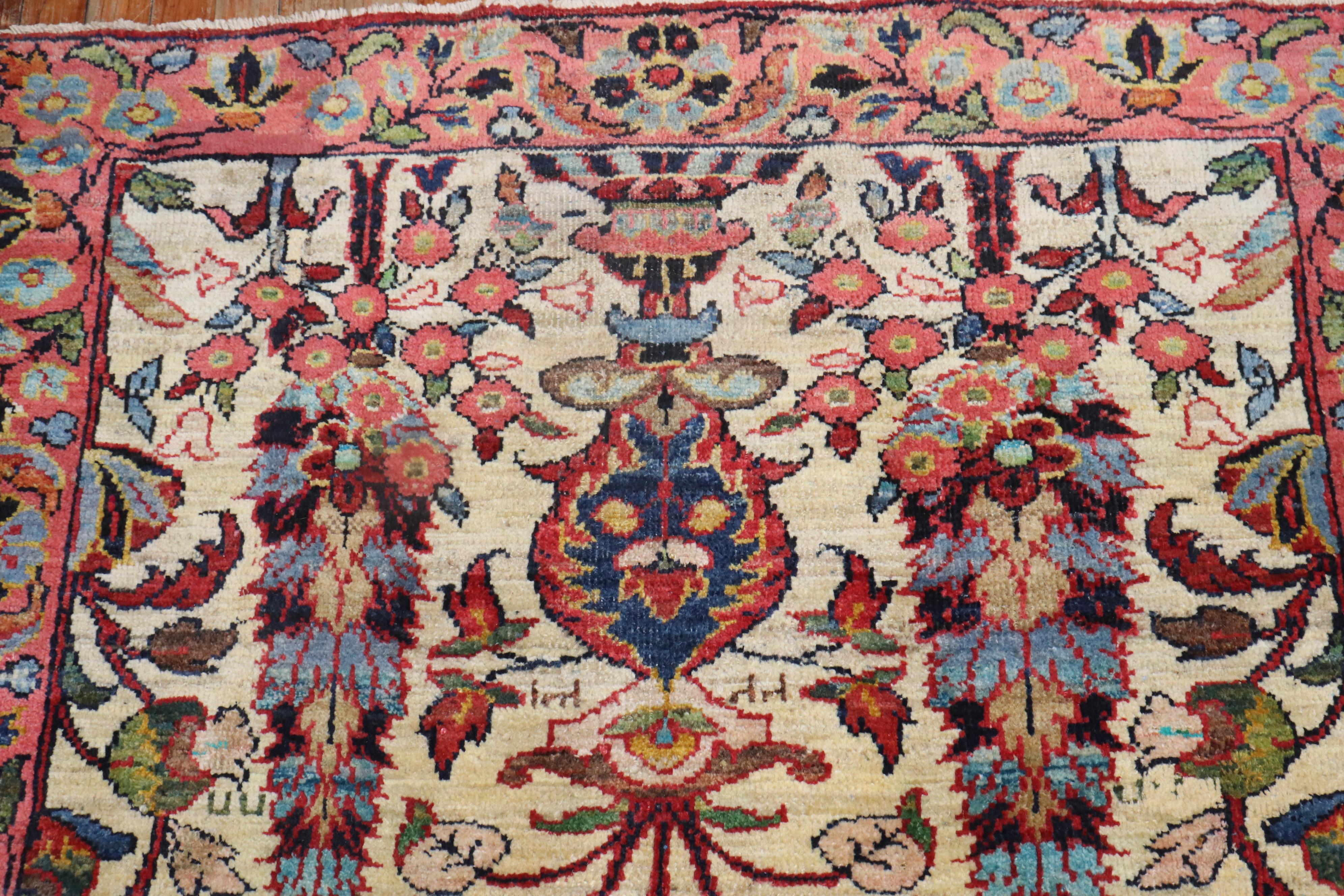 Türkischer botanischer Vintage-Teppich im Botanischen Stil im Angebot 3