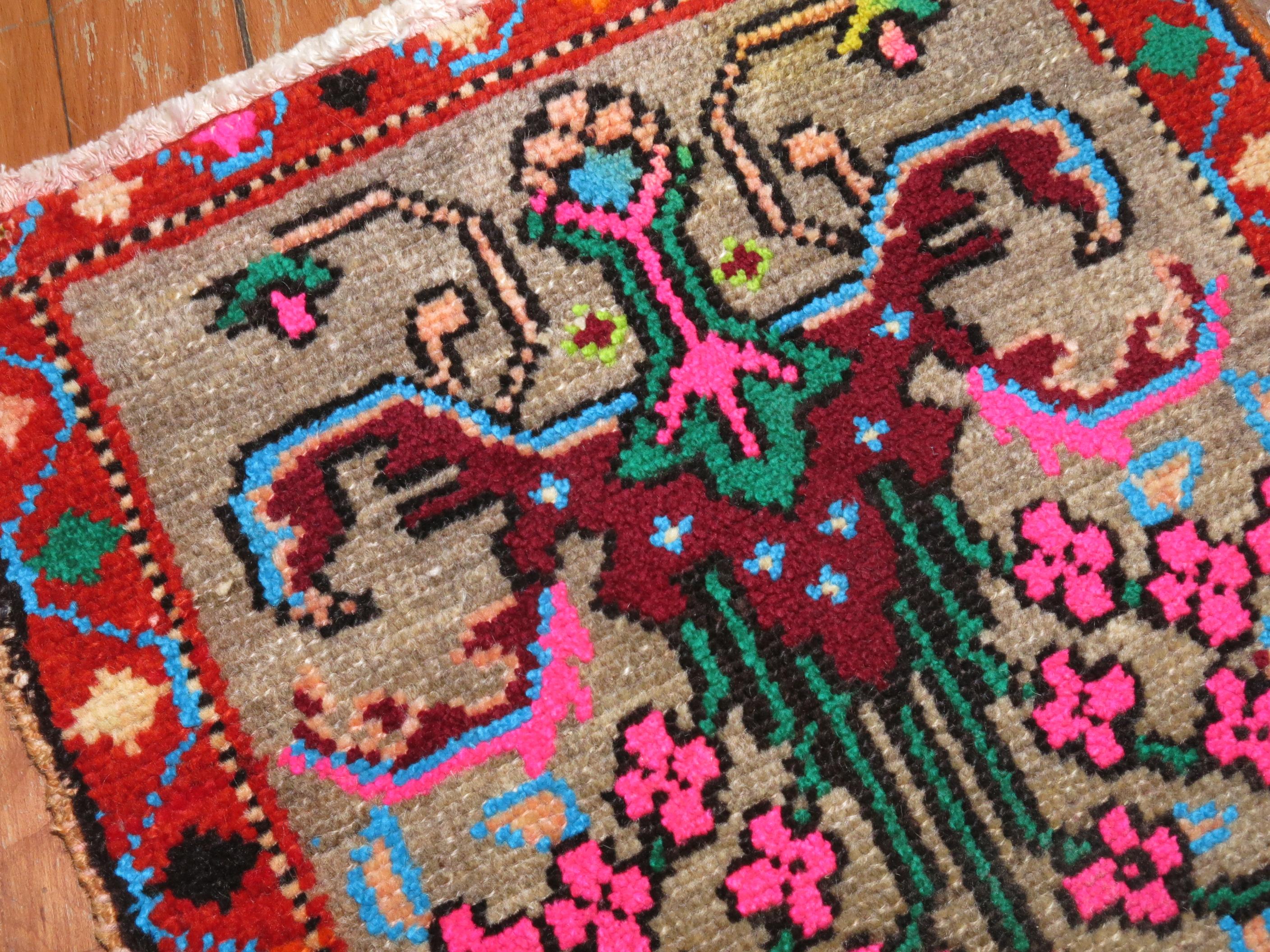 One of a kind vintage Turkish Anatolian rug.