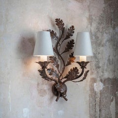 Botanical wrought iron sconce by Beaumont & Fletcher