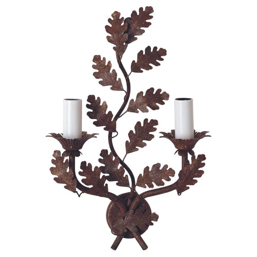 Botanical wrought iron sconce by Beaumont & Fletcher For Sale