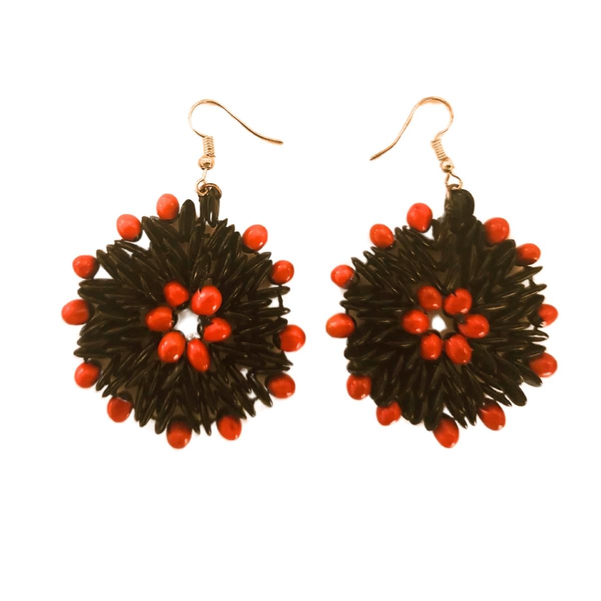 Women's or Men's Botanique Crimson Halo Earrings For Sale