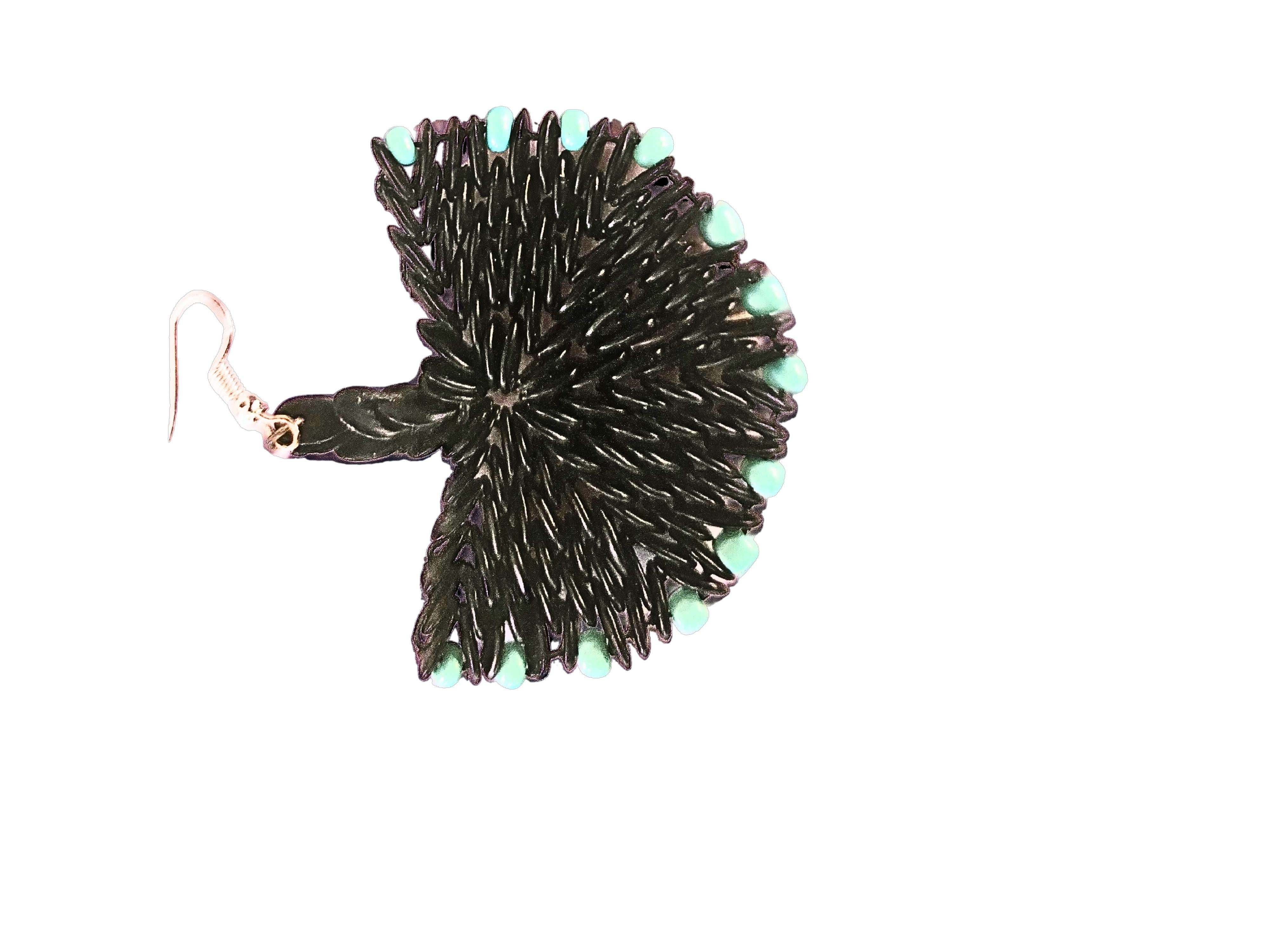 Artisan Botanique Ebony Crescent Earrings For Sale