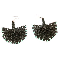 Boucles d'oreilles croissant en ébène Botanique