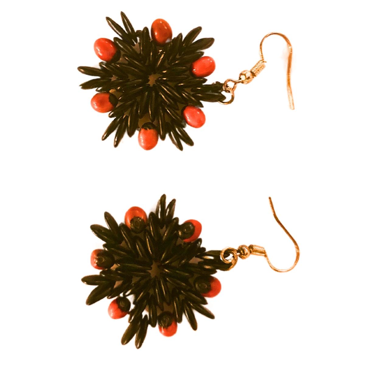 Artisan Botanique Midnight Flame Earrings For Sale
