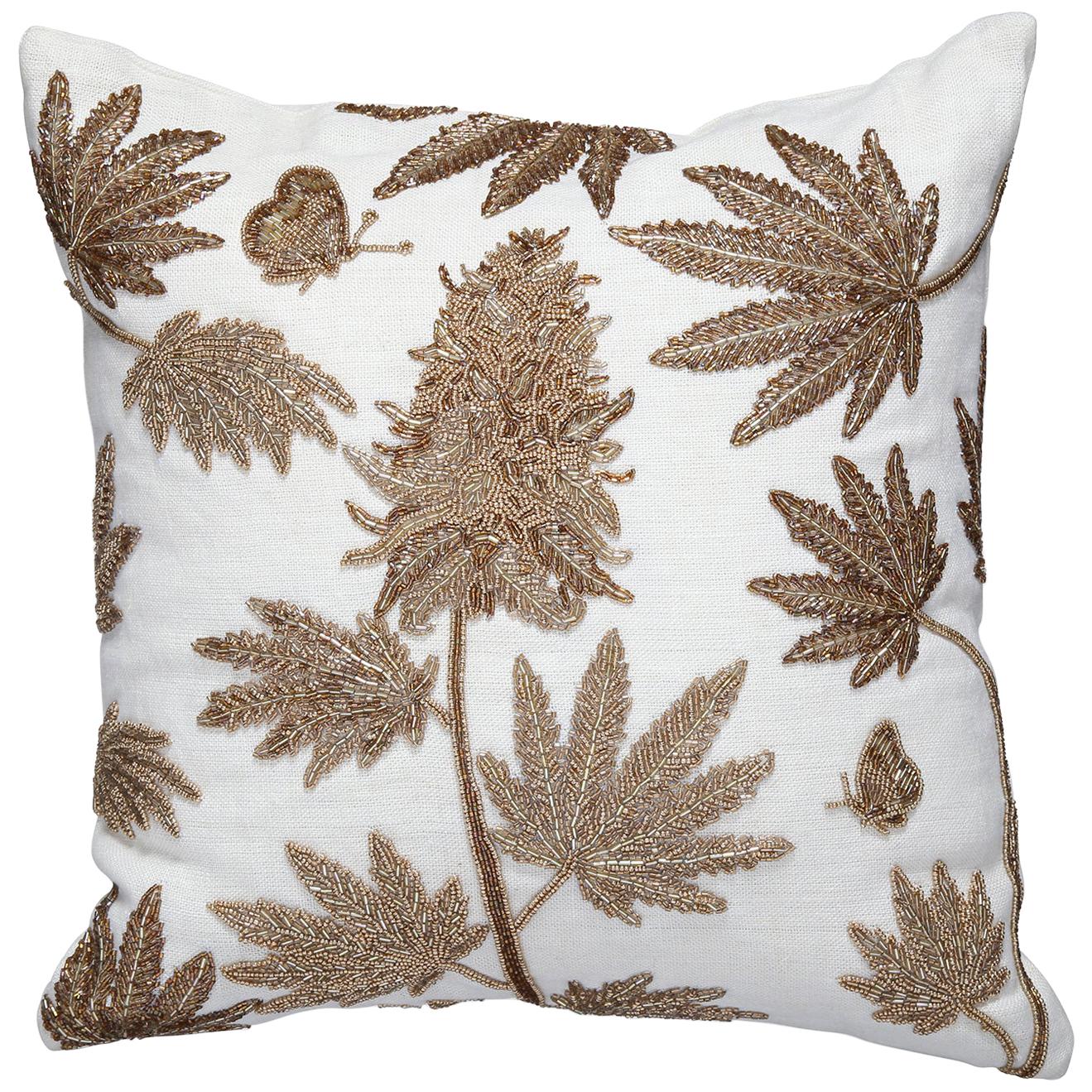 Botanist Beaded 'Ganja' Pillow