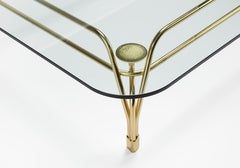 Botany Coffee Table in Glass Top with Polished Brass Legs