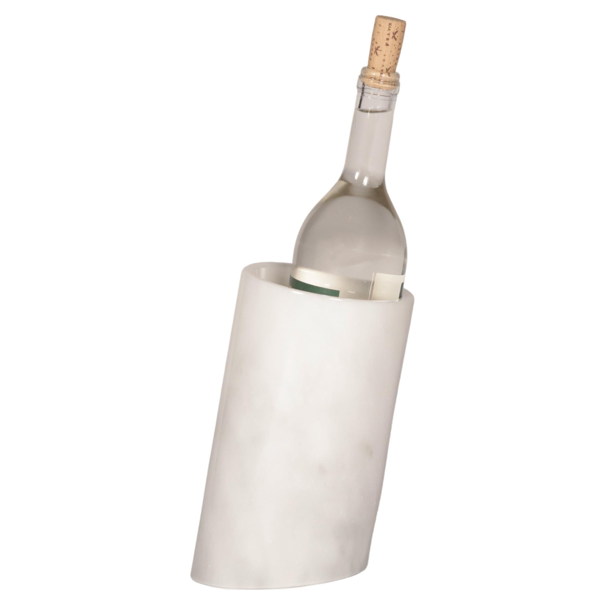 BOTELLA,  White Marble Bottle Holder, Studio Mohs